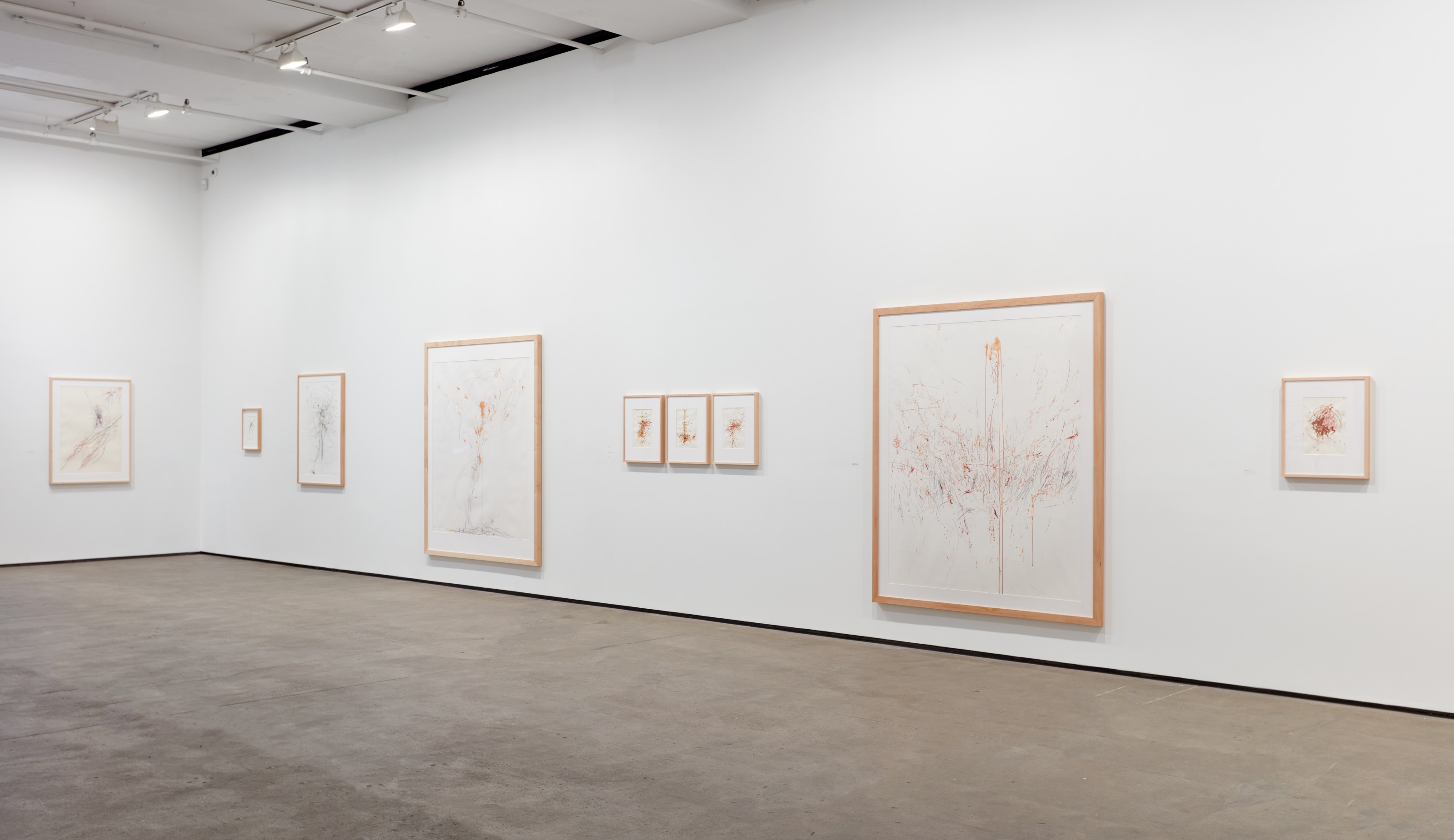 Installation view of Rebecca Horn: Labyrinth of the Soul: Drawings 1965-2015 at Sean Kelly, New York, January 7 - February 18, 2023, Photography: Jason Wyche, New York, Courtesy: Sean Kelly