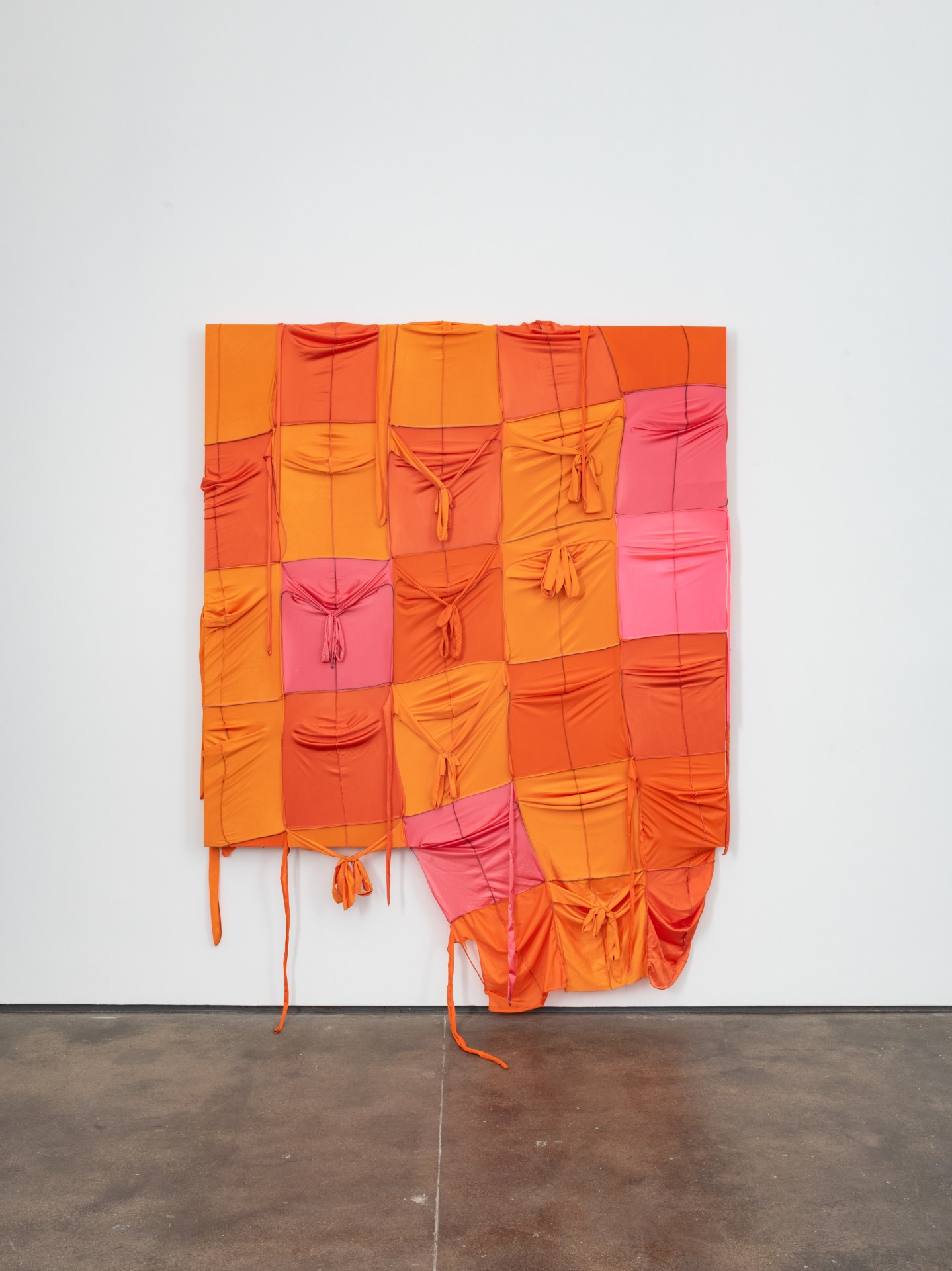 Anthony Akinbola White Bronco, 2022 signed and dated by artist, verso durags, acrylic on wood panel panel: 72 x 72 inches (182.9 x 182.9 cm) overall: 110 x 72 inches (279.4 x 182.9 cm) (AAk-11)