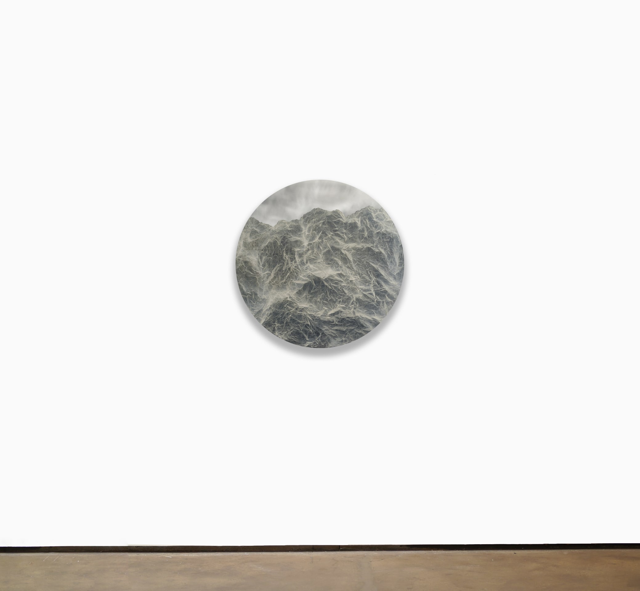 Wu Chi-Tsung Cyano-Collage 148, 2022 signed and dated by the artist, verso cyanotype photography, Xuan paper, acrylic gel, acrylic, mounted on aluminum board 35 7/16 x 35 7/16 inches (90 x 90 cm) round (WCT-61)