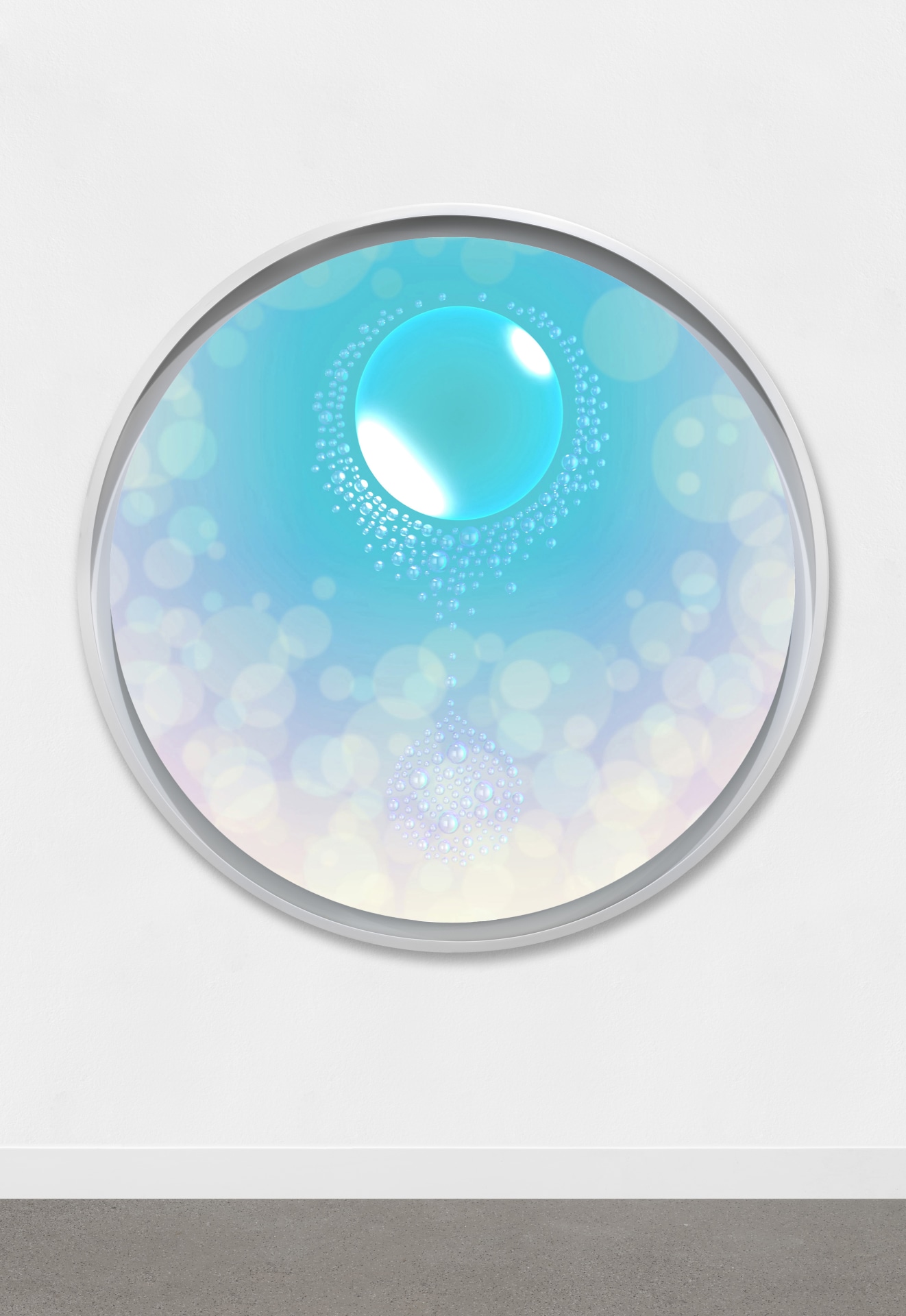 Mariko Mori Genesis III, 2022 the work is accompanied by a signed certificate of authenticity UV cured pigment, Dibond and aluminum diameter: 63 1/2 inches (161.3 cm) depth: 3 inches (7.6 cm) edition of 5 with 2 APs (#2/5)