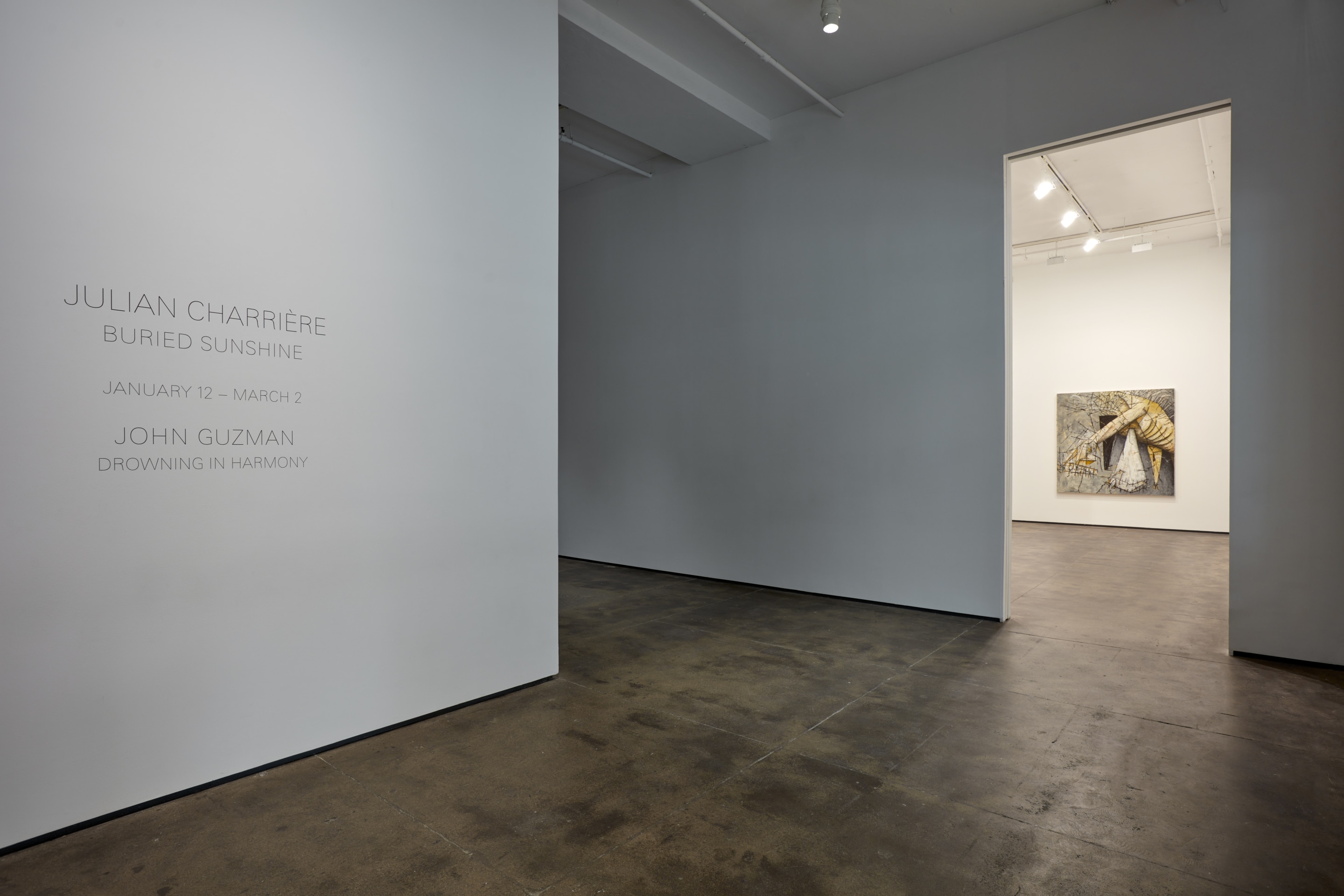 Installation view of John Guzman: Drowning in Harmony at Sean Kelly, New York, January 12 &ndash; March 2, 2024, Photography: Jason Wyche, Courtesy: Sean Kelly