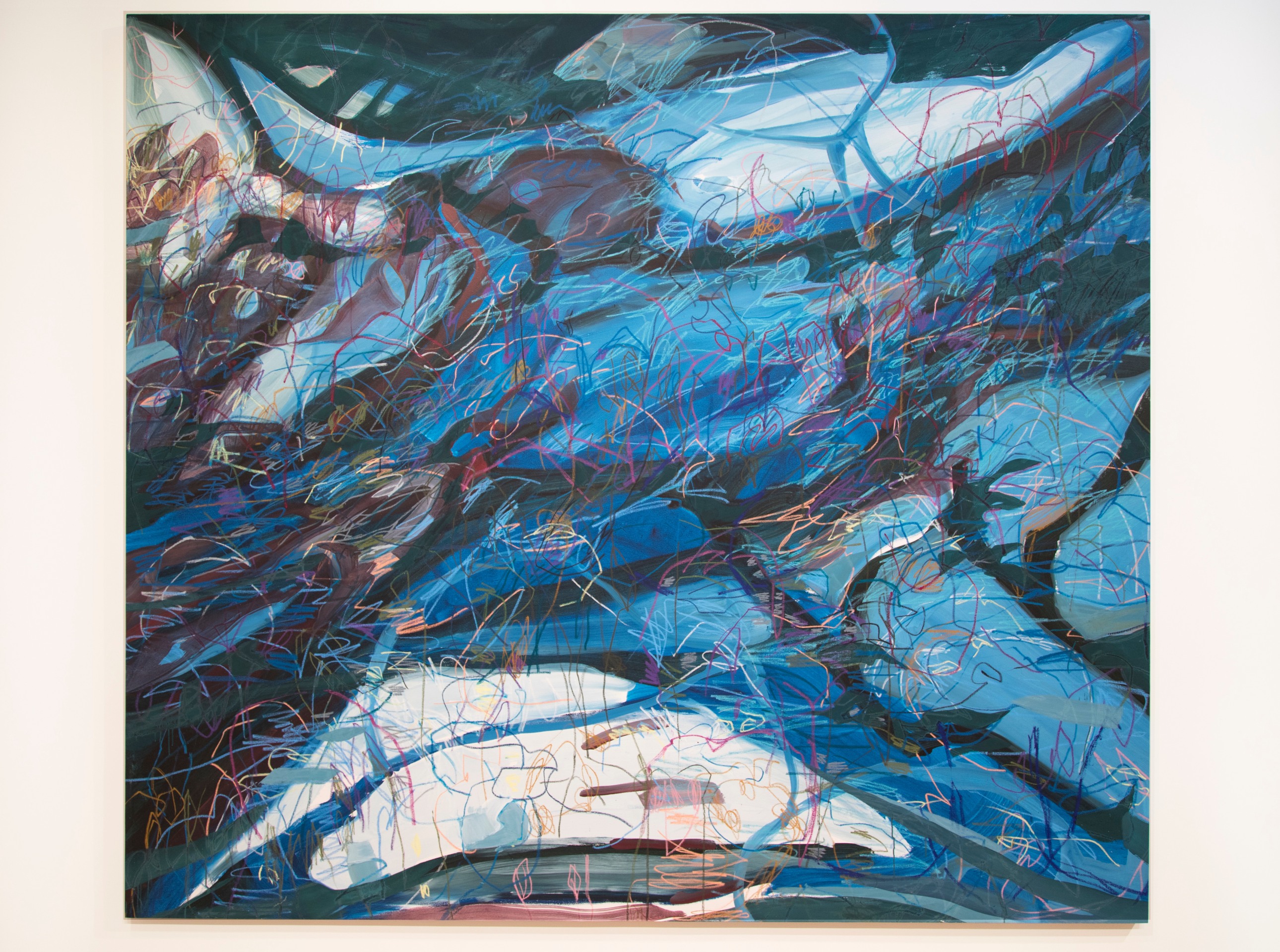 JANAINA TSCHÄPE, Unconscious Mountains, 2020, casein and colored pencil on canvas, 106 5/16 x 118 1/8 inches (270 x 300 cm), JTS-P.20.4719