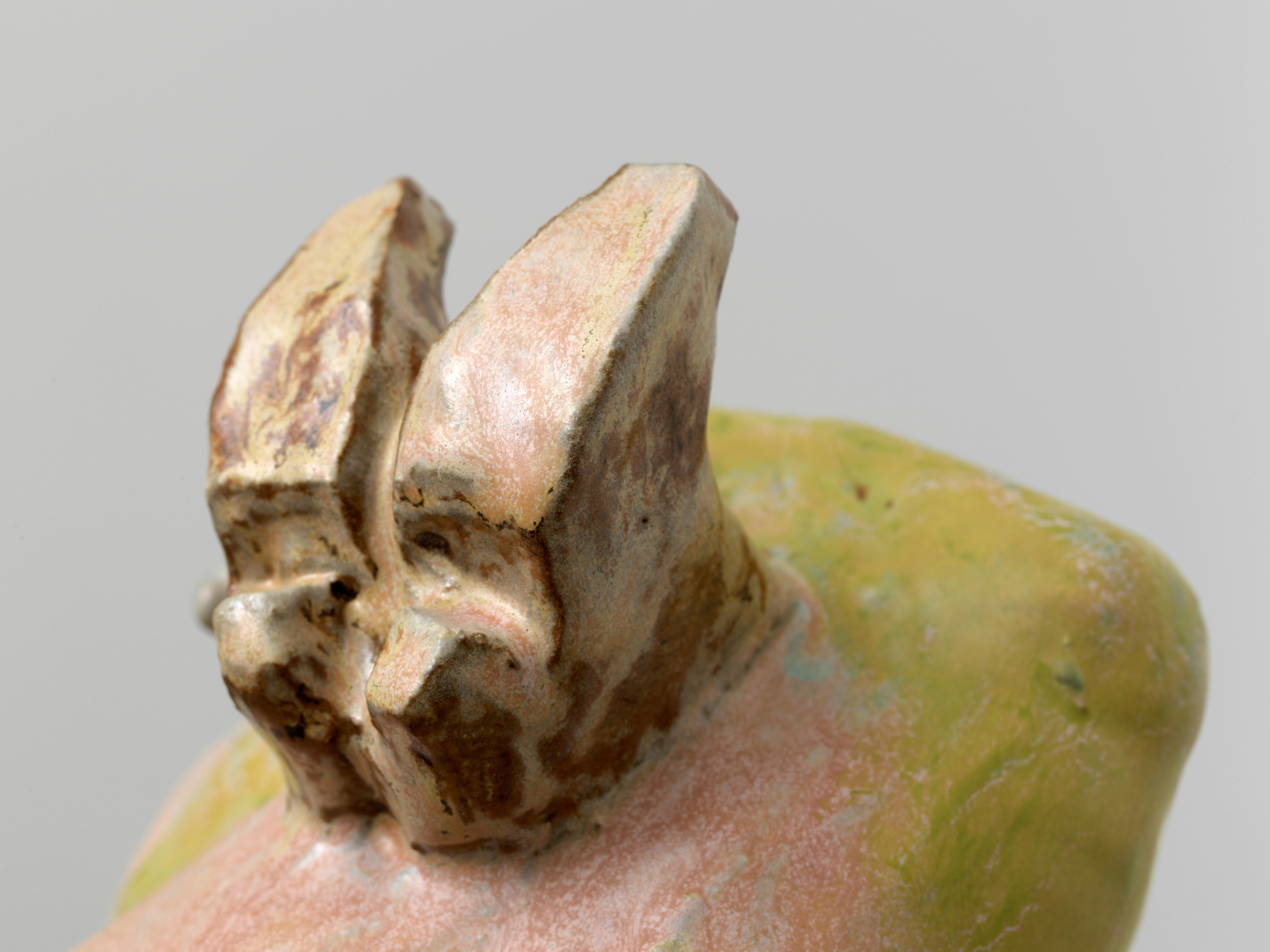 Jared Buckhiester, Man with mauve pants carrying man, 2023