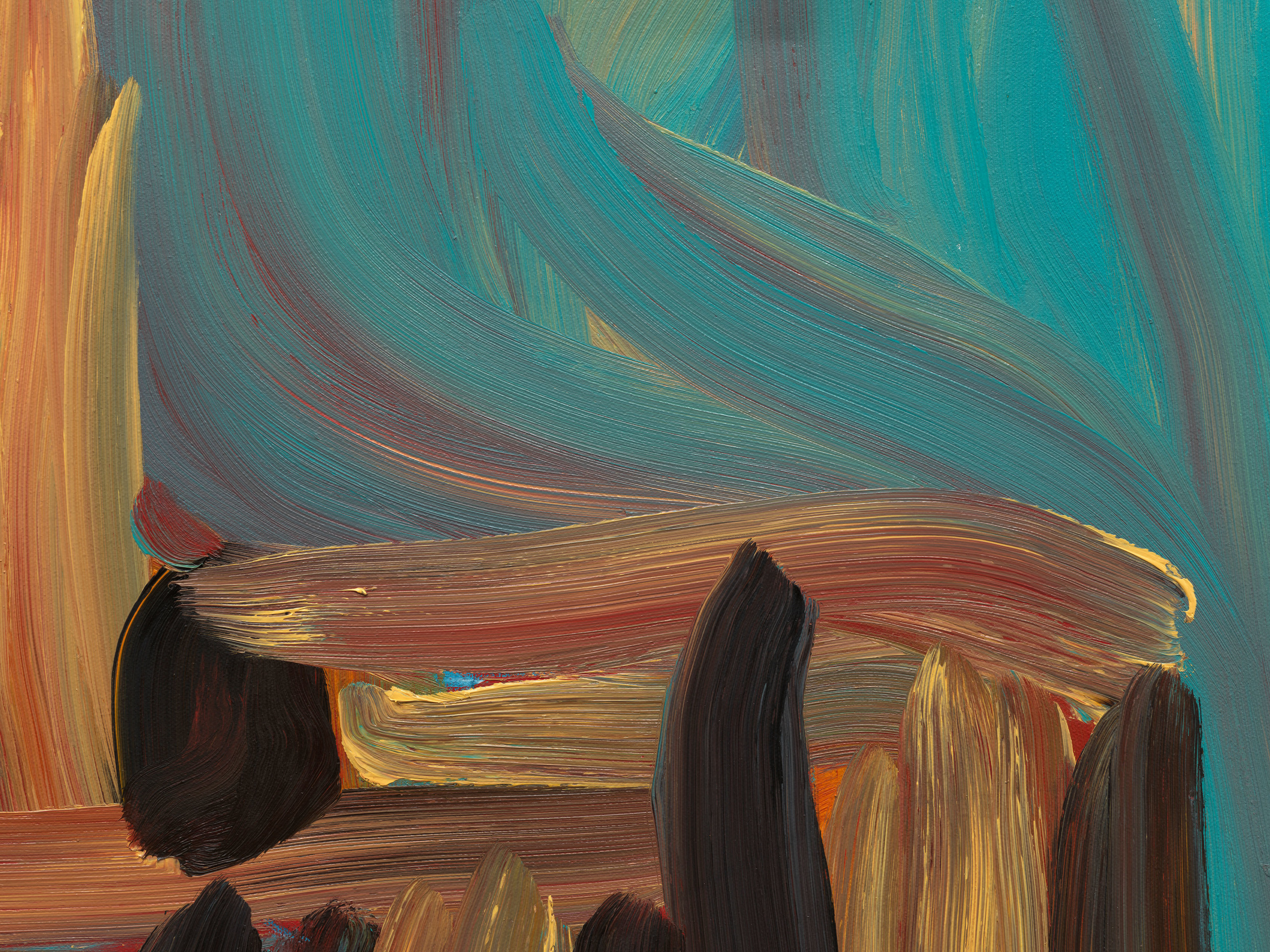 Martha Diamond, Untitled Black Orange Aqua (Detail), 1983