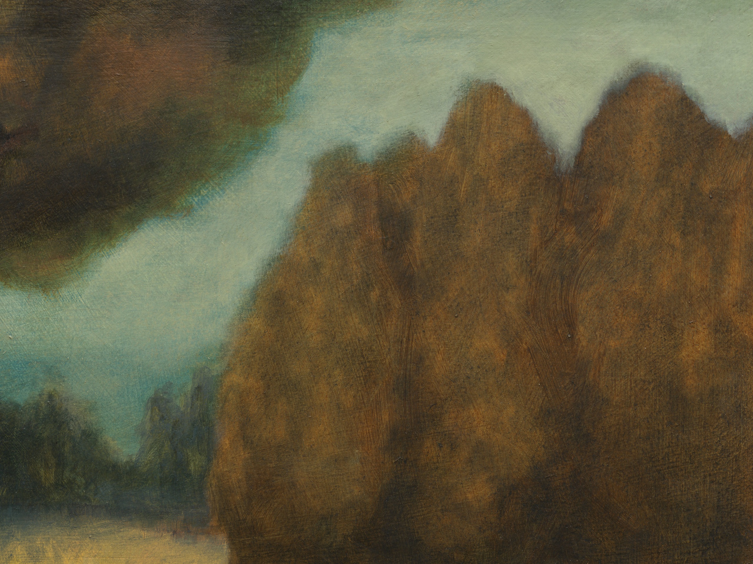 Jared Buckhiester, The Renderer&rsquo;s horse between two trees, 2024