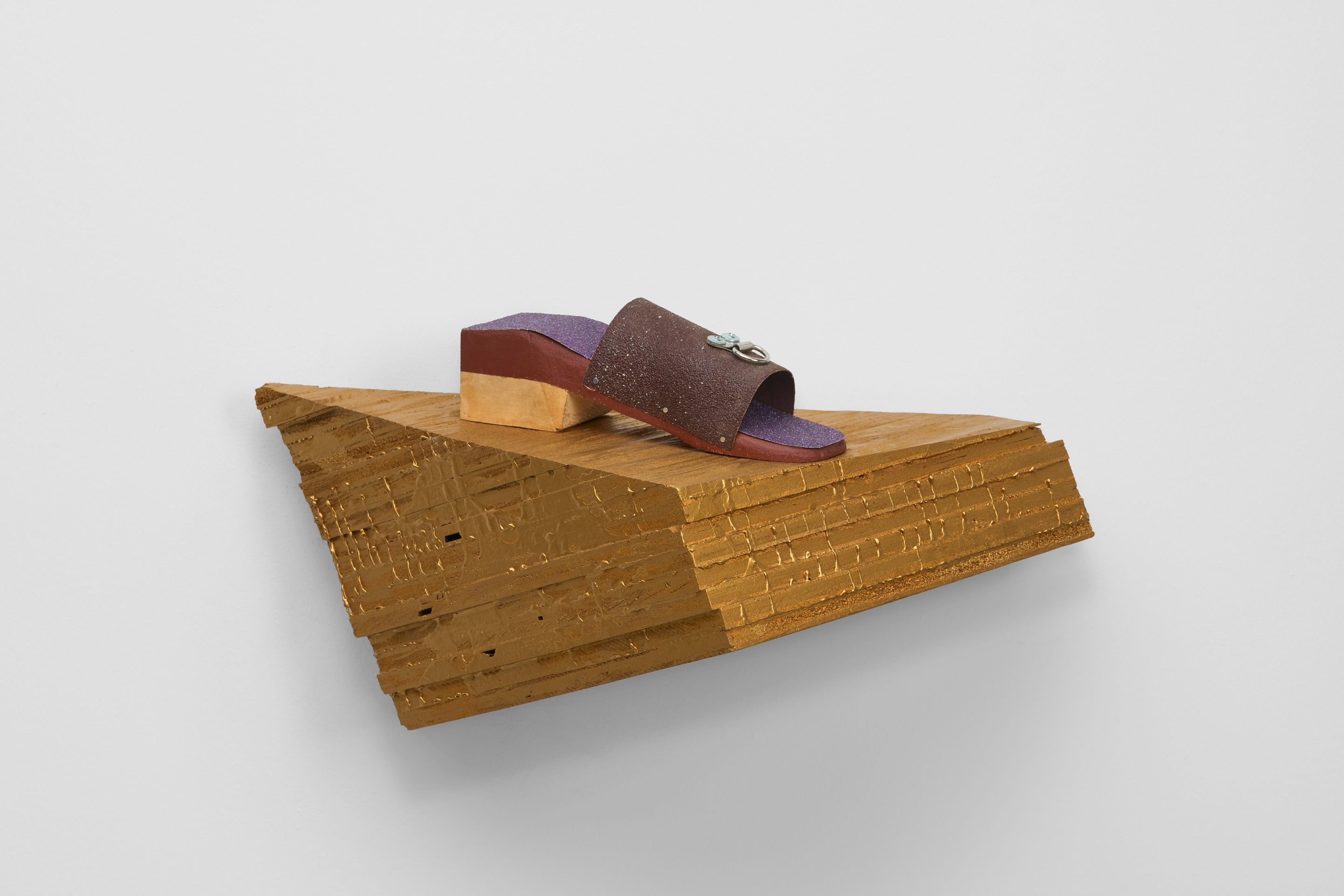 Evan Holloway, Shoe Shelf (Gold), 2024