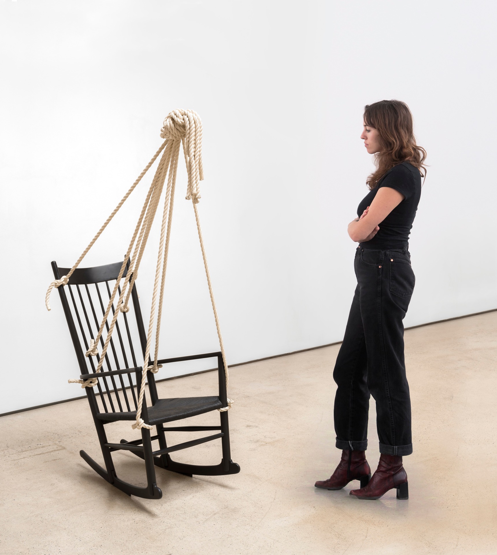 Ricky Swallow Rocking Chair with Rope (meditation chair #1), 2020
