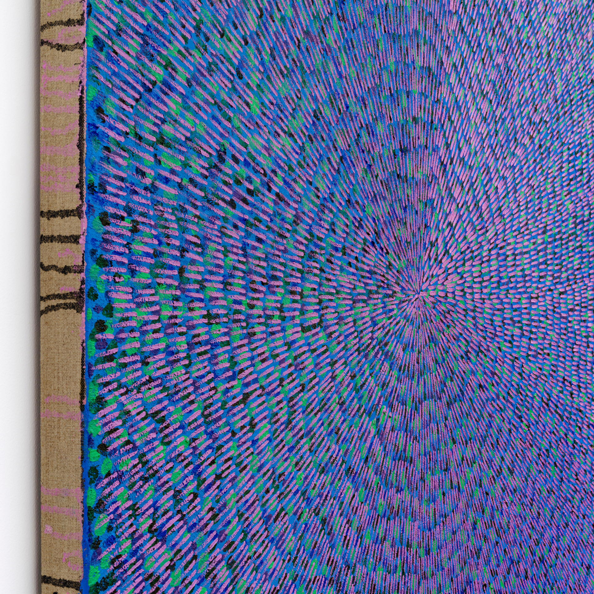 Jennifer Guidi, Life Force (Painted Universe Mandala, Lavender, Blue, Dark Blue, Green, Purple and Black Ground), 2022