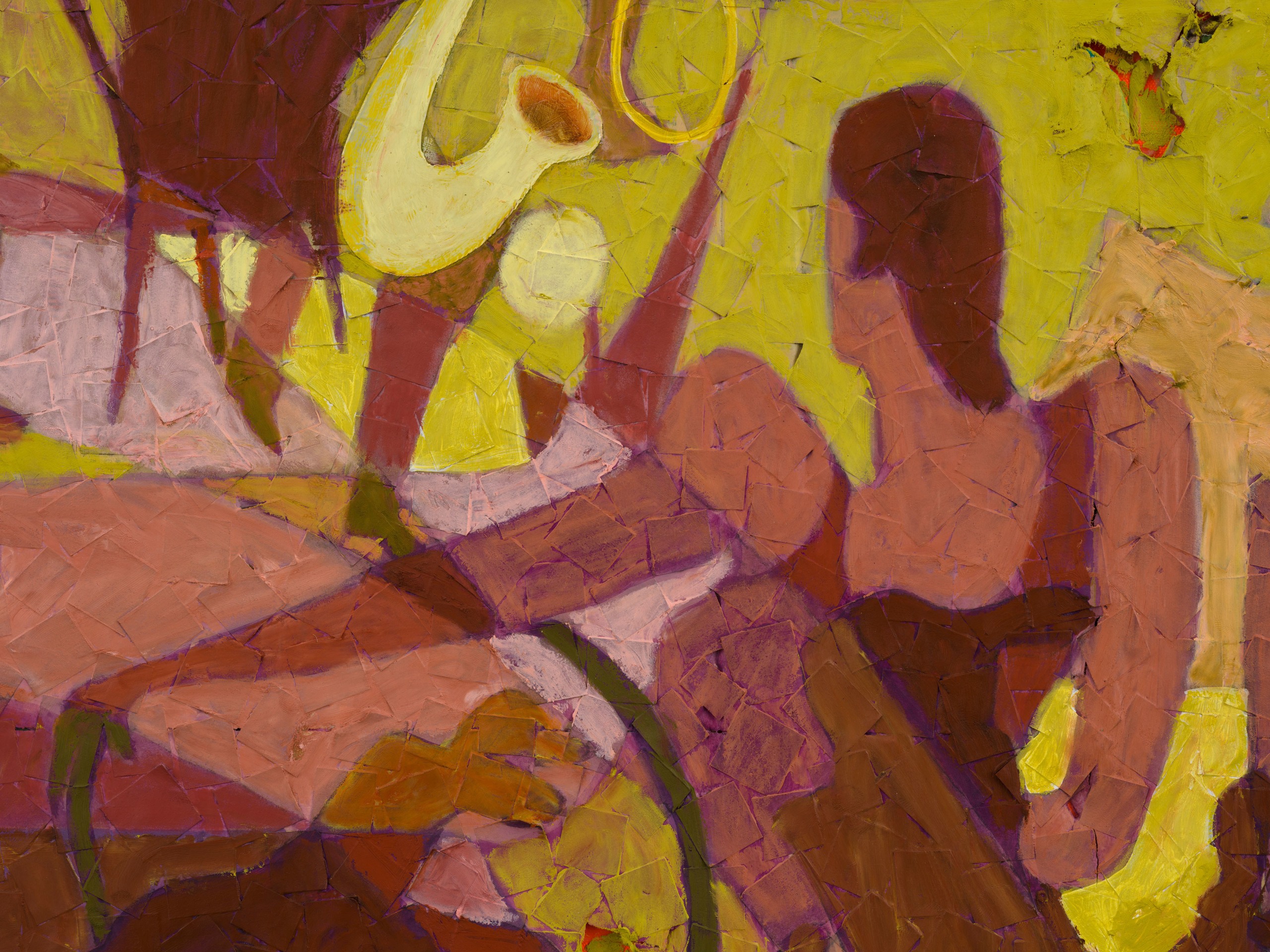 Derek Fordjour, Color Study Charleston (after Aaron Douglas), 2025