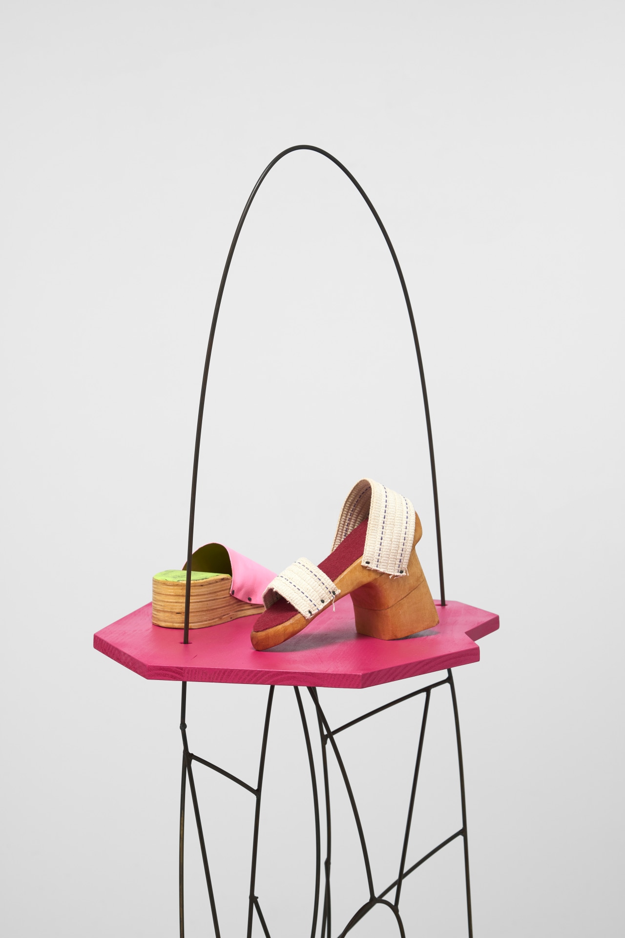 Evan Holloway, Magenta Shoe Display, 2024