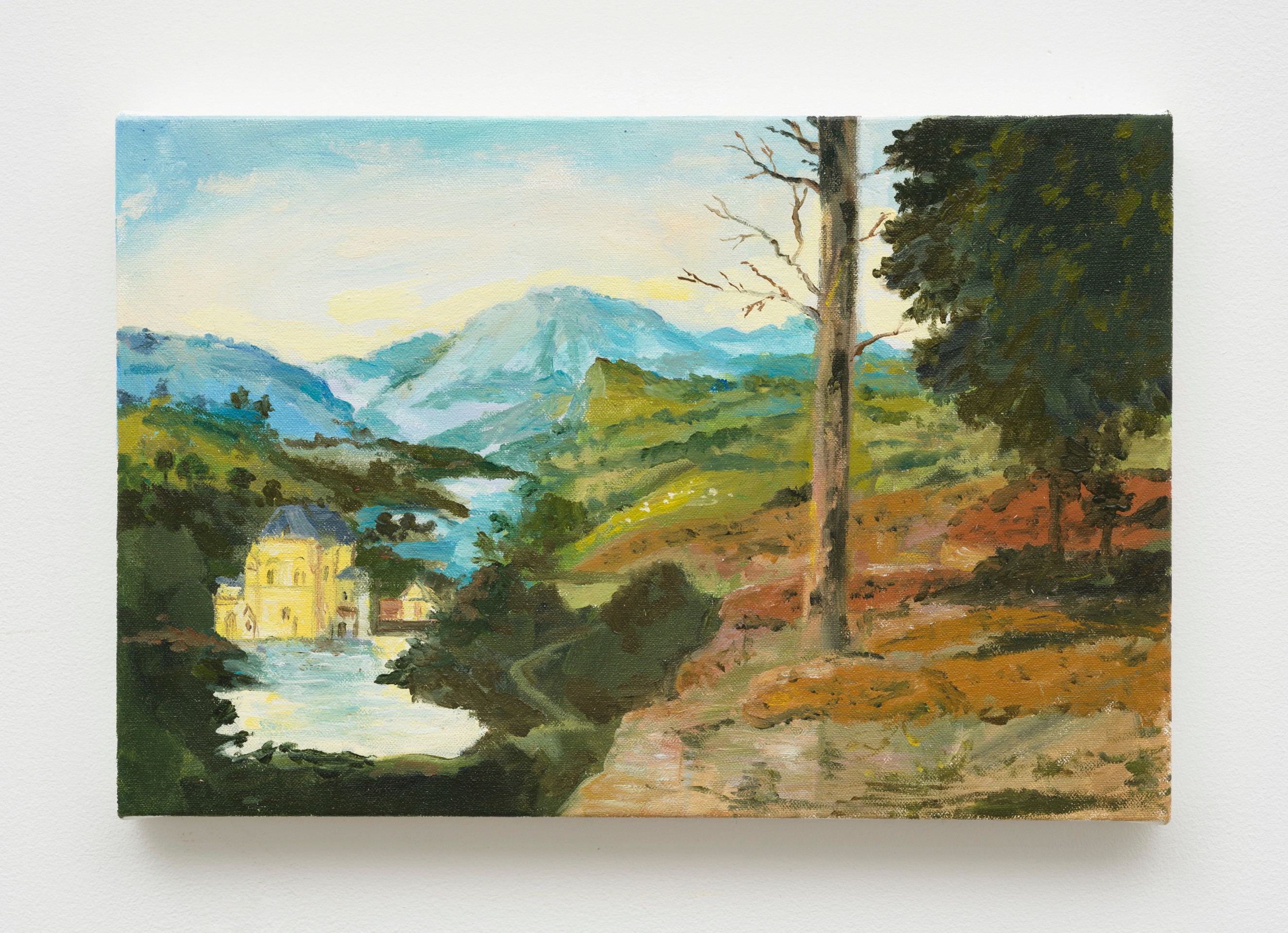 Karen Kilimnik, medieval landscape of the church, 2017