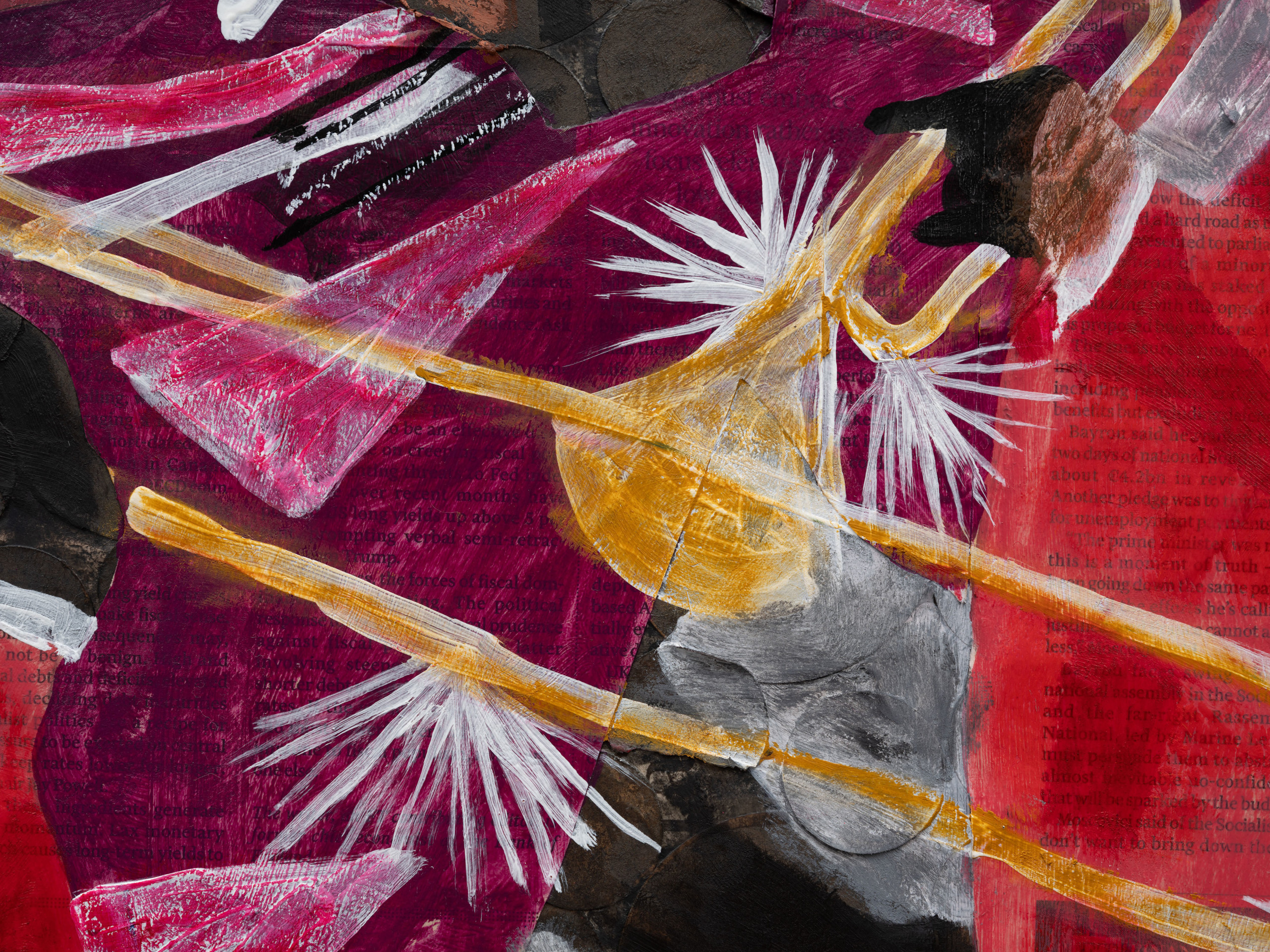 Derek Fordjour, Village Quartet Remix (after Jacob Lawrence), 2025