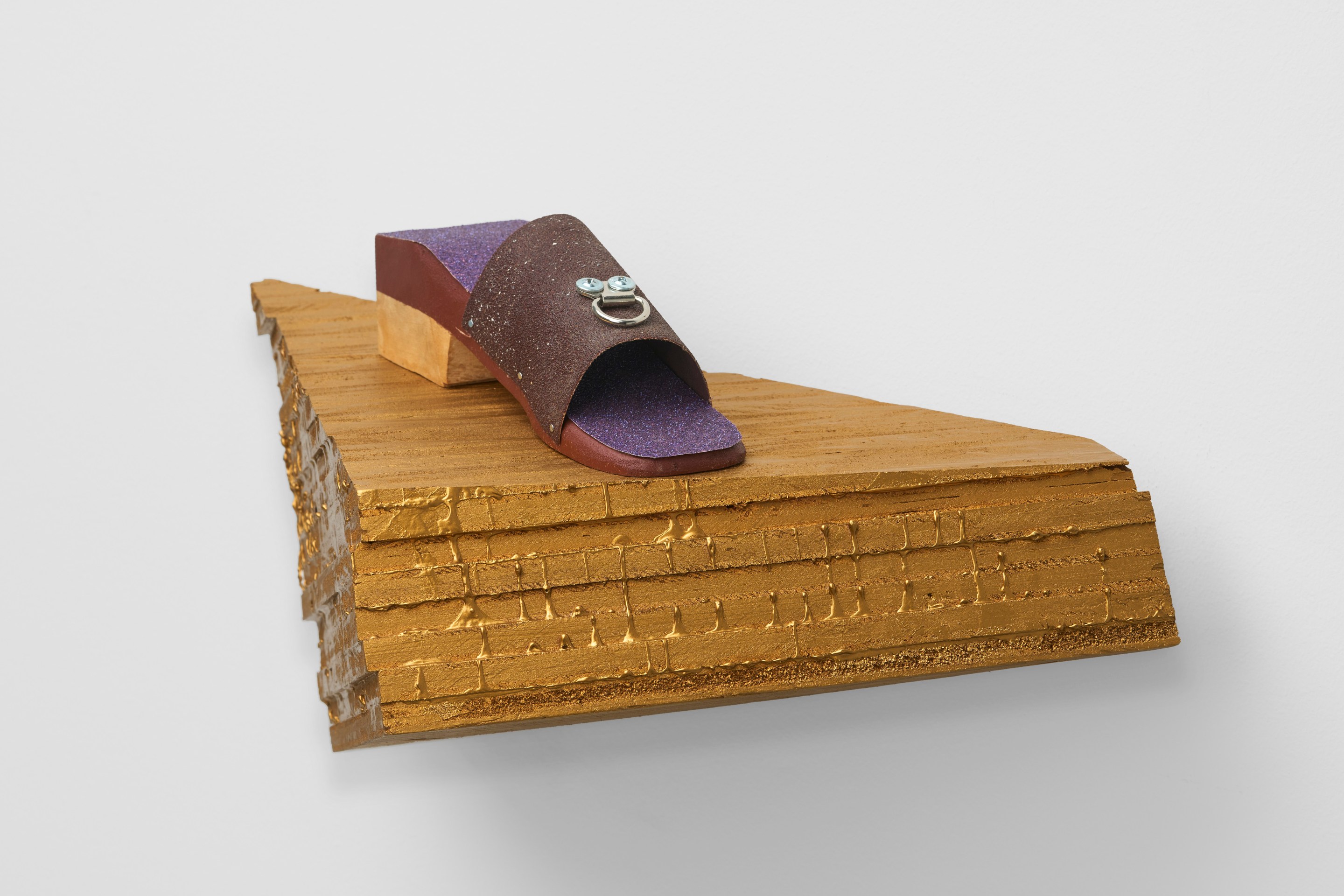 Evan Holloway, Shoe Shelf (Gold), 2024