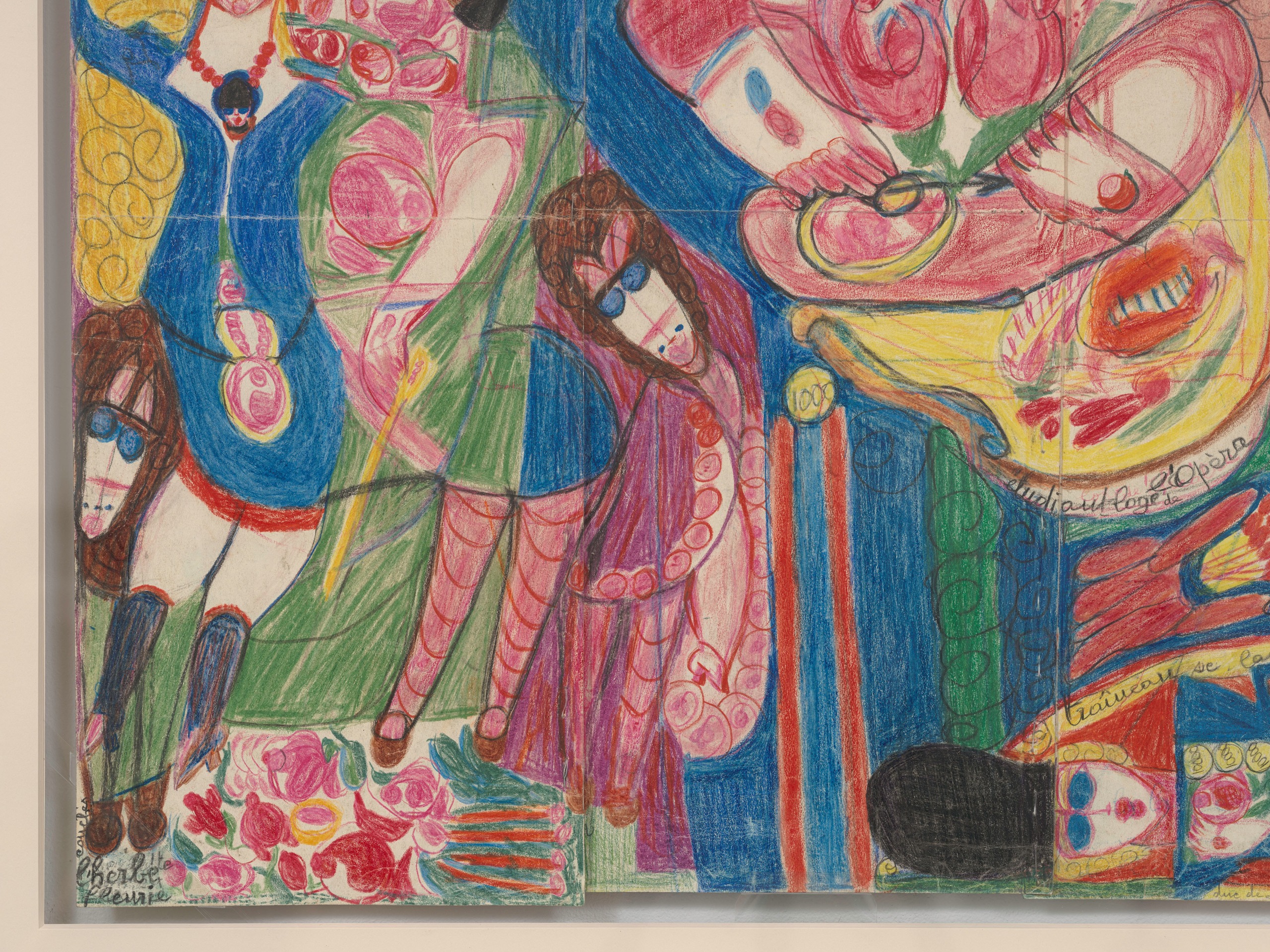 Alo&iuml;se Corbaz, Untitled (Figure with Blue Eyes), c. 1950