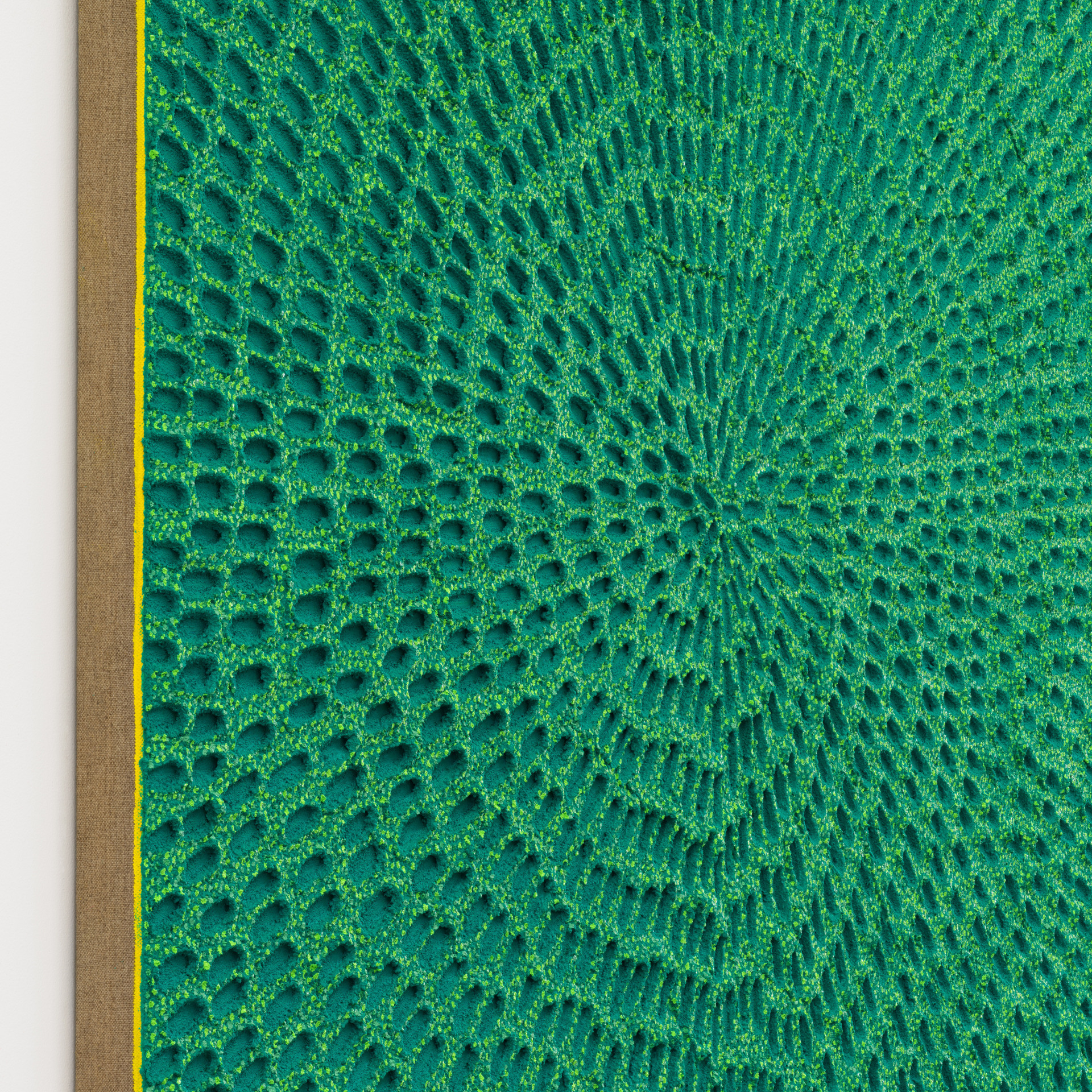Jennifer Guidi, The Mountain and I (Painted Green Sand, Yellow, Blue and White Mountain, Green and Light Green, Yellow Ground), 2022