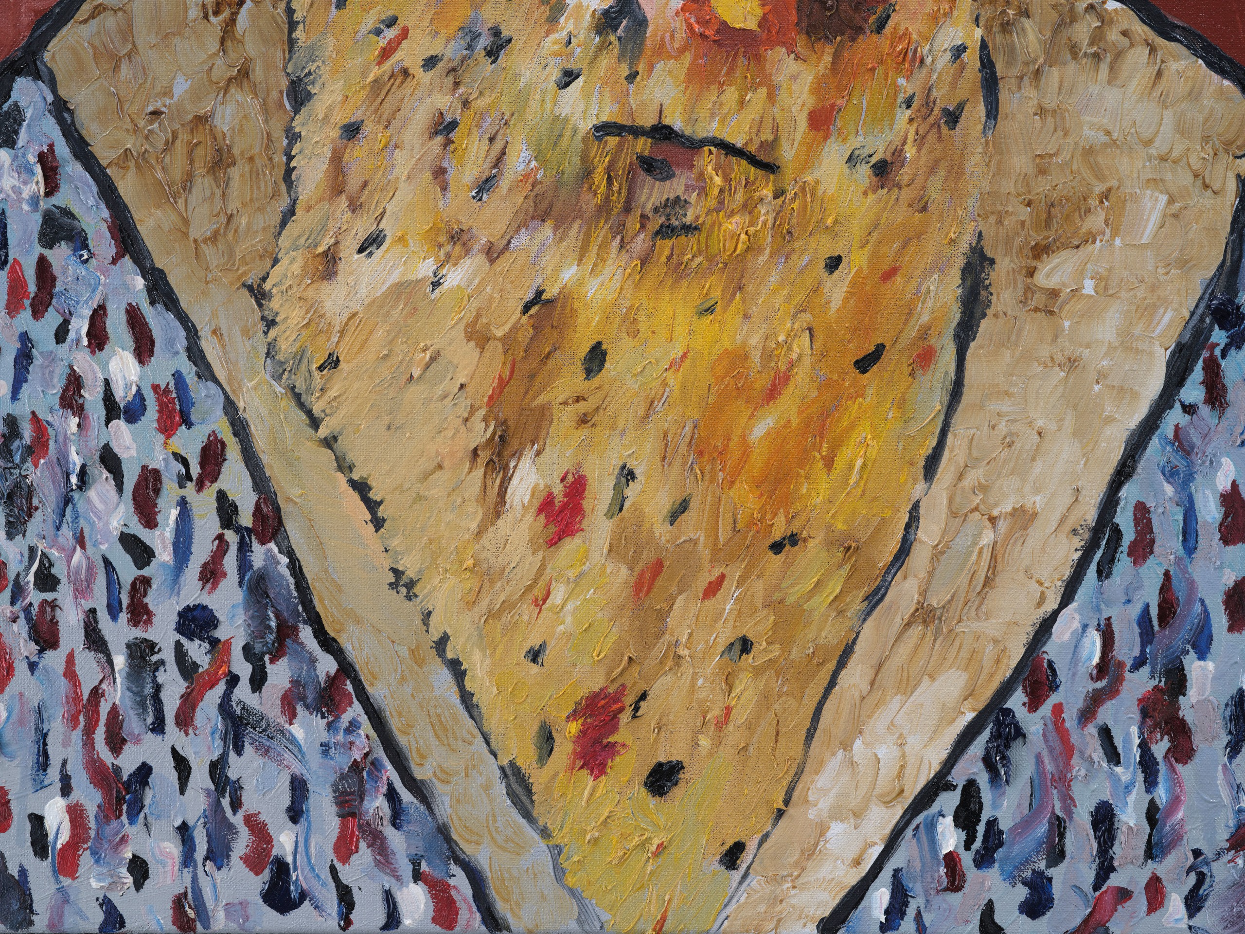 Joel Mesler, Rabbi with orange background, 2023