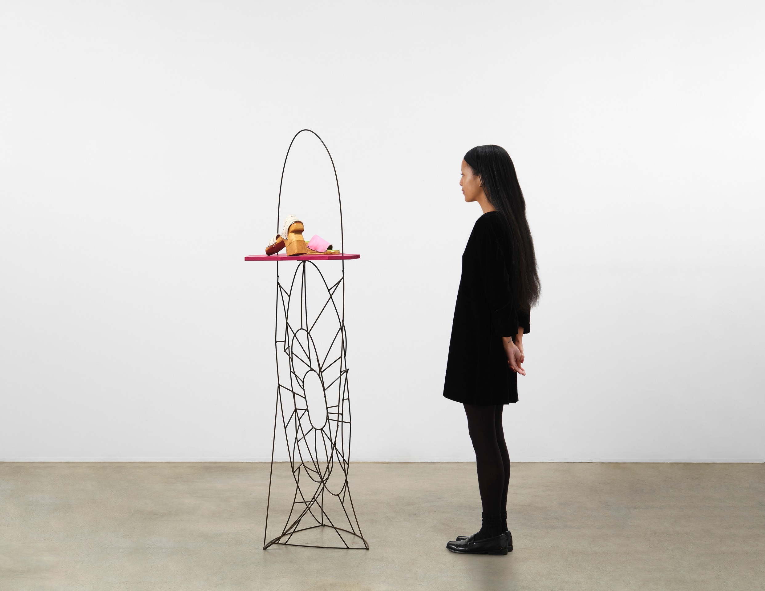 Evan Holloway, Magenta Shoe Display, 2024