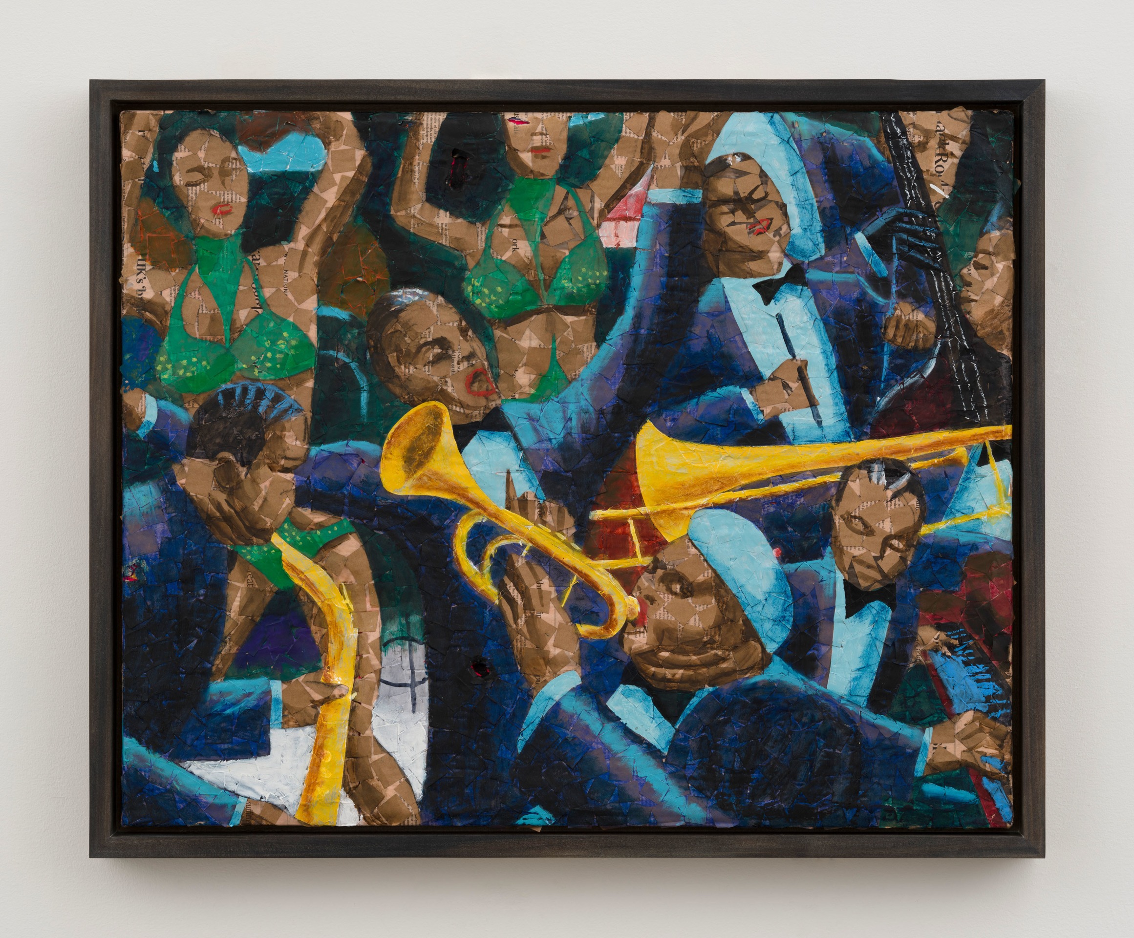 Derek Fordjour, Crowd Painting Origin (after Archibald Motley), 2025