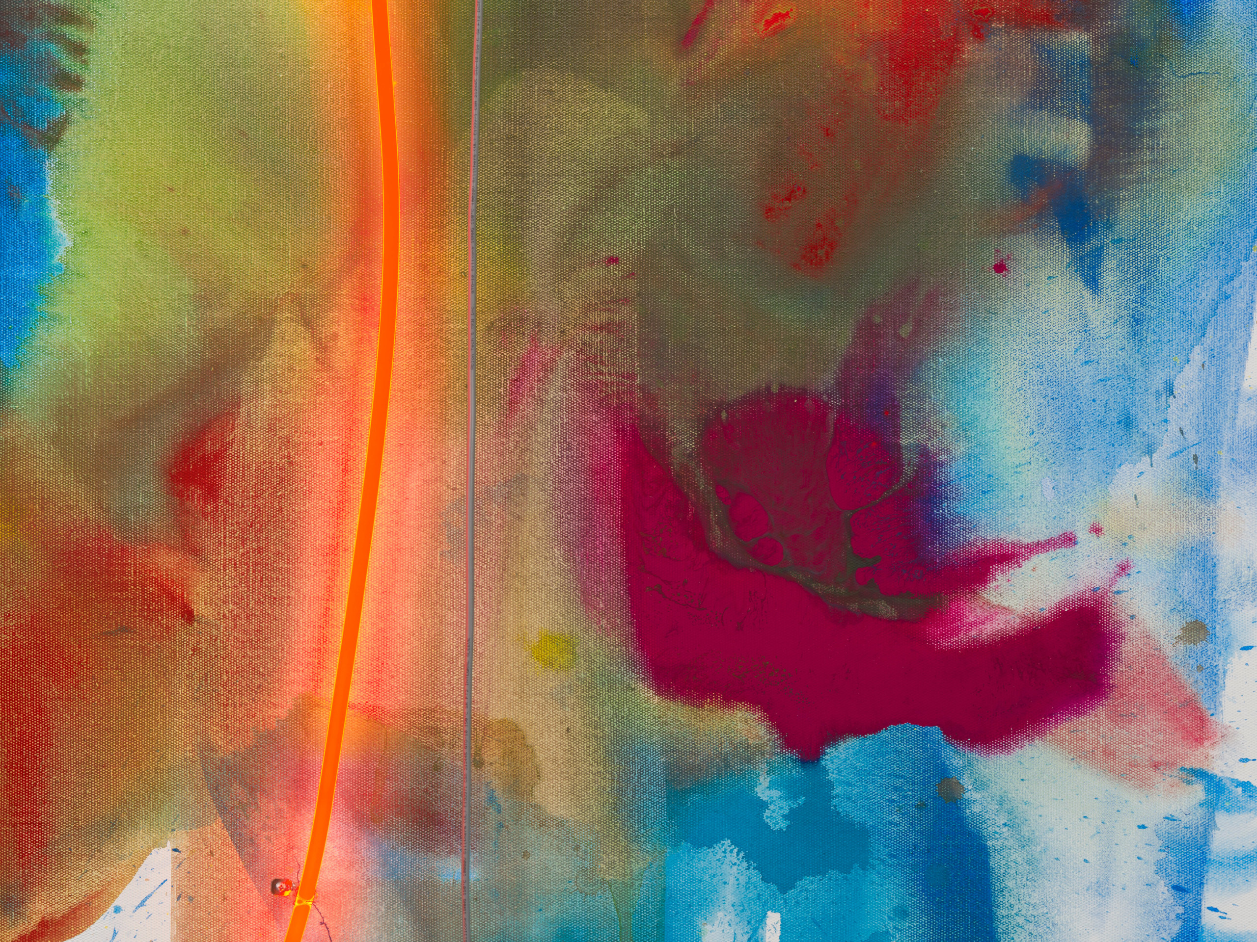 Mary Weatherford, French Orange Citrus Split, 2021