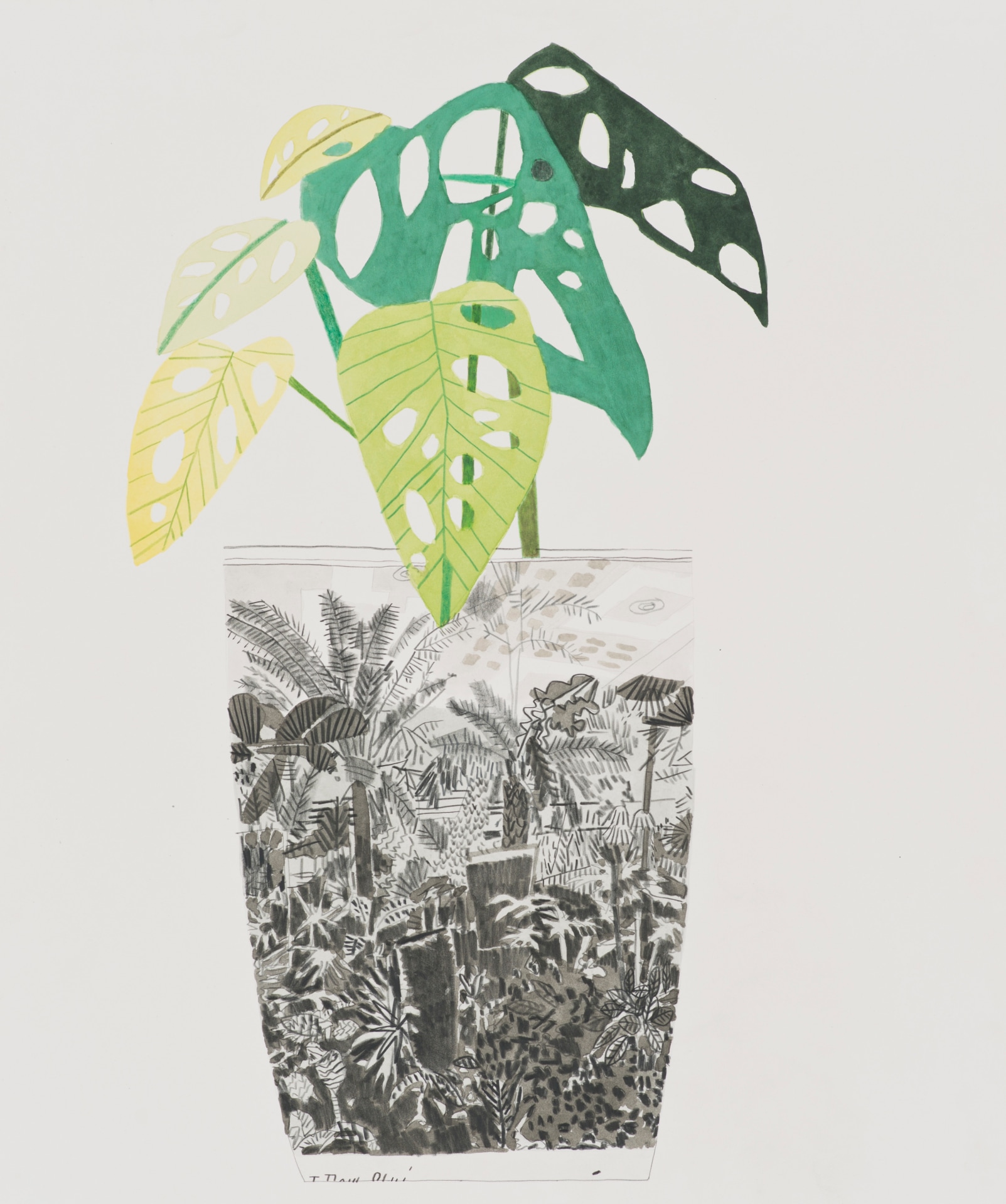 Jonas Wood Tropical Interior Landscape Pot, 2014