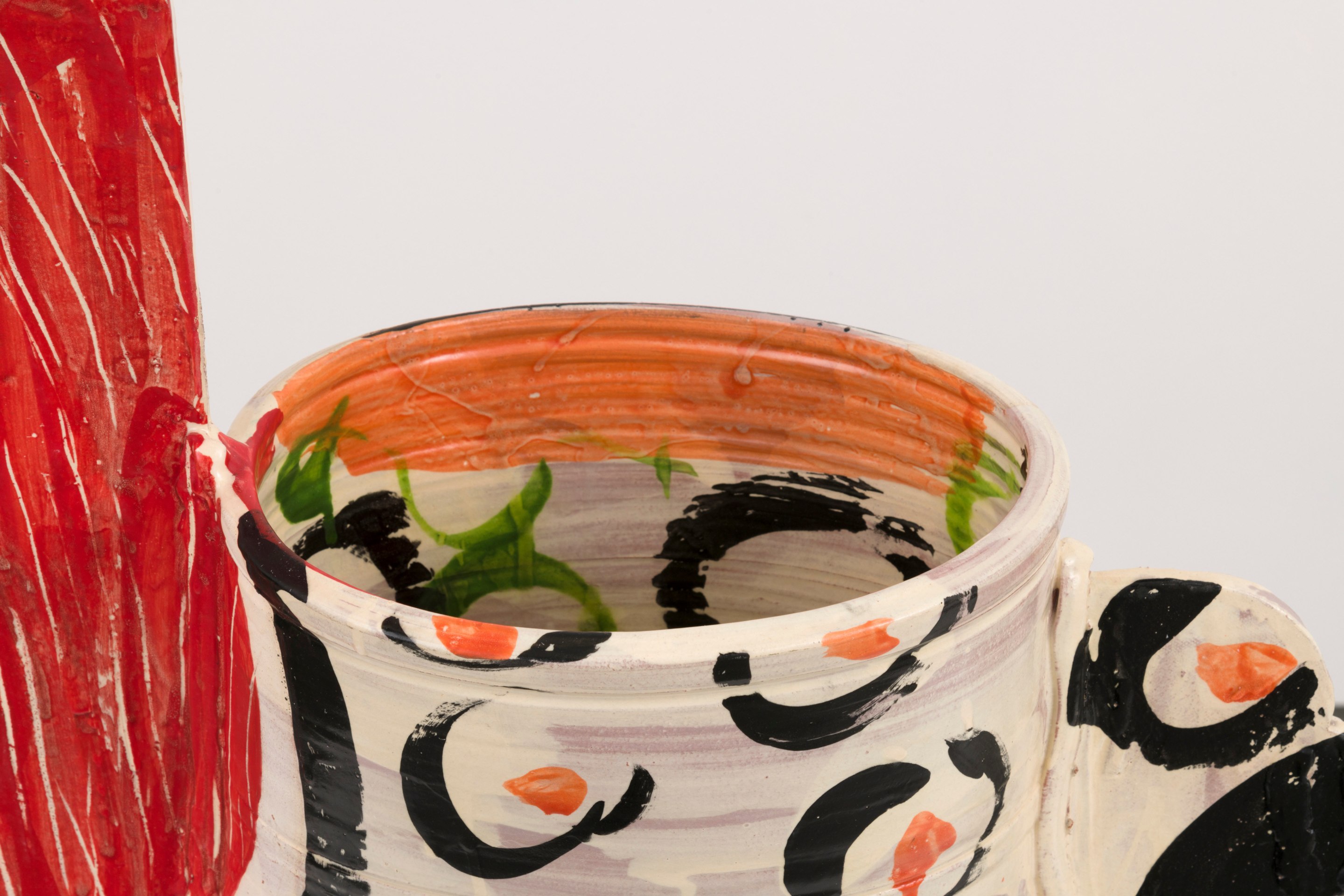 Betty Woodman Red Pitcher Yellow Flowers, 2012