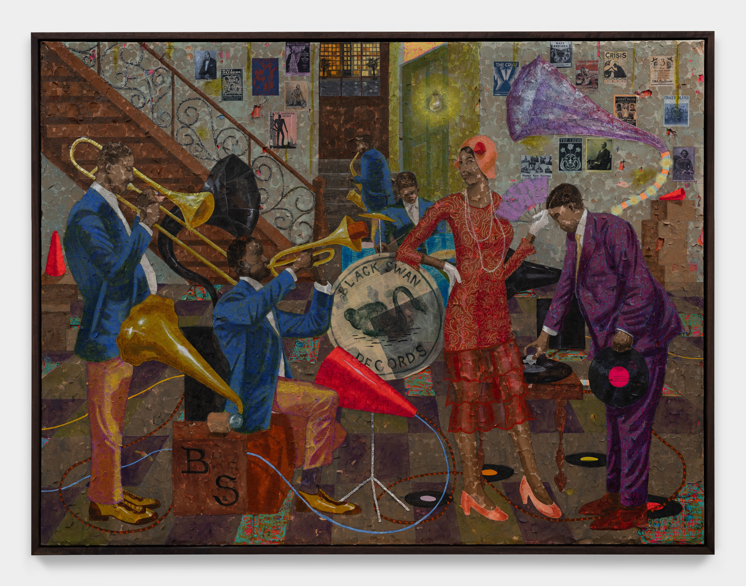 Derek Fordjour, Harlem Basement: The Birth of Black Swan, 2025