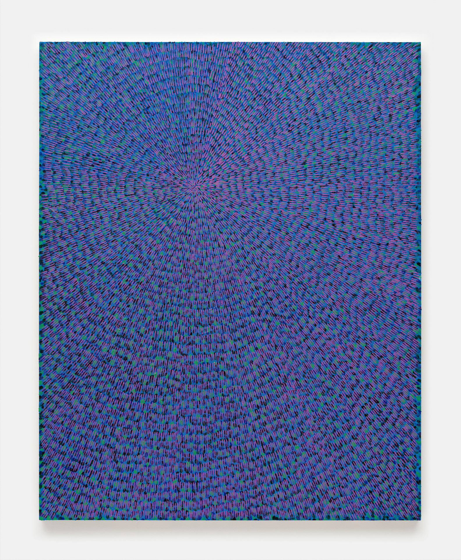 Jennifer Guidi, Life Force (Painted Universe Mandala, Lavender, Blue, Dark Blue, Green, Purple and Black Ground), 2022