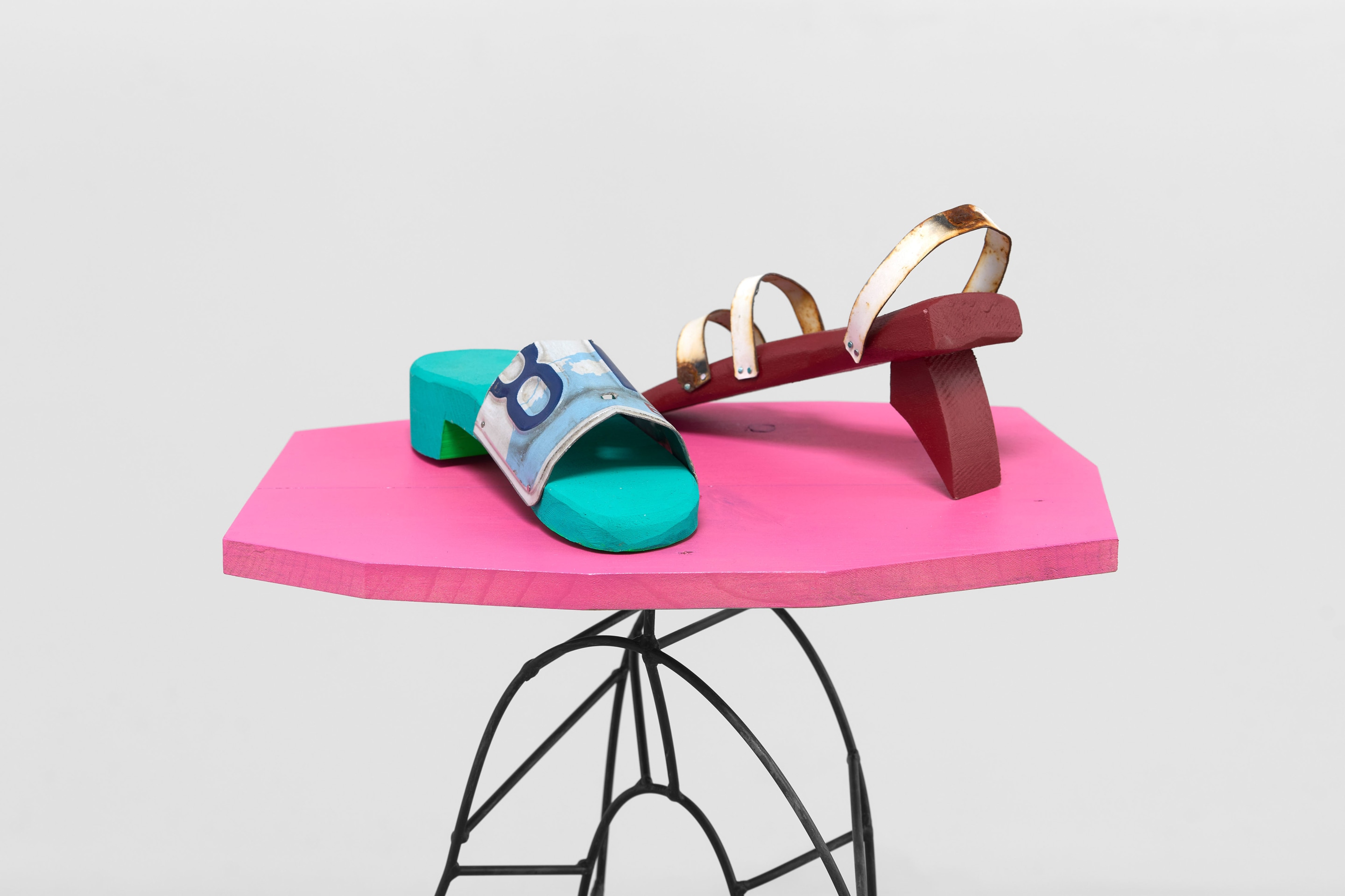 Evan Holloway, Pink Shoe Display, 2024