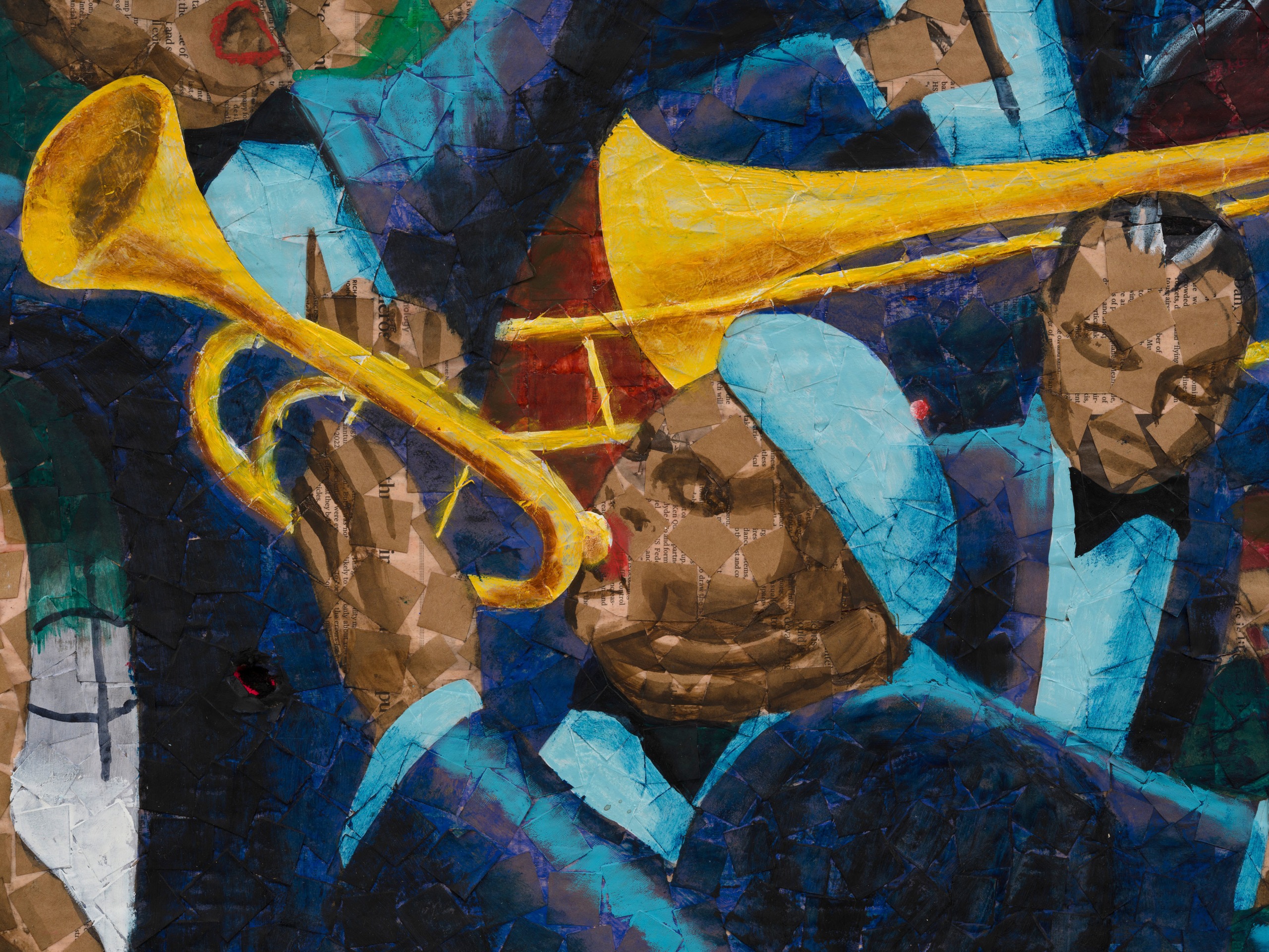 Derek Fordjour, Crowd Painting Origin (after Archibald Motley), 2025