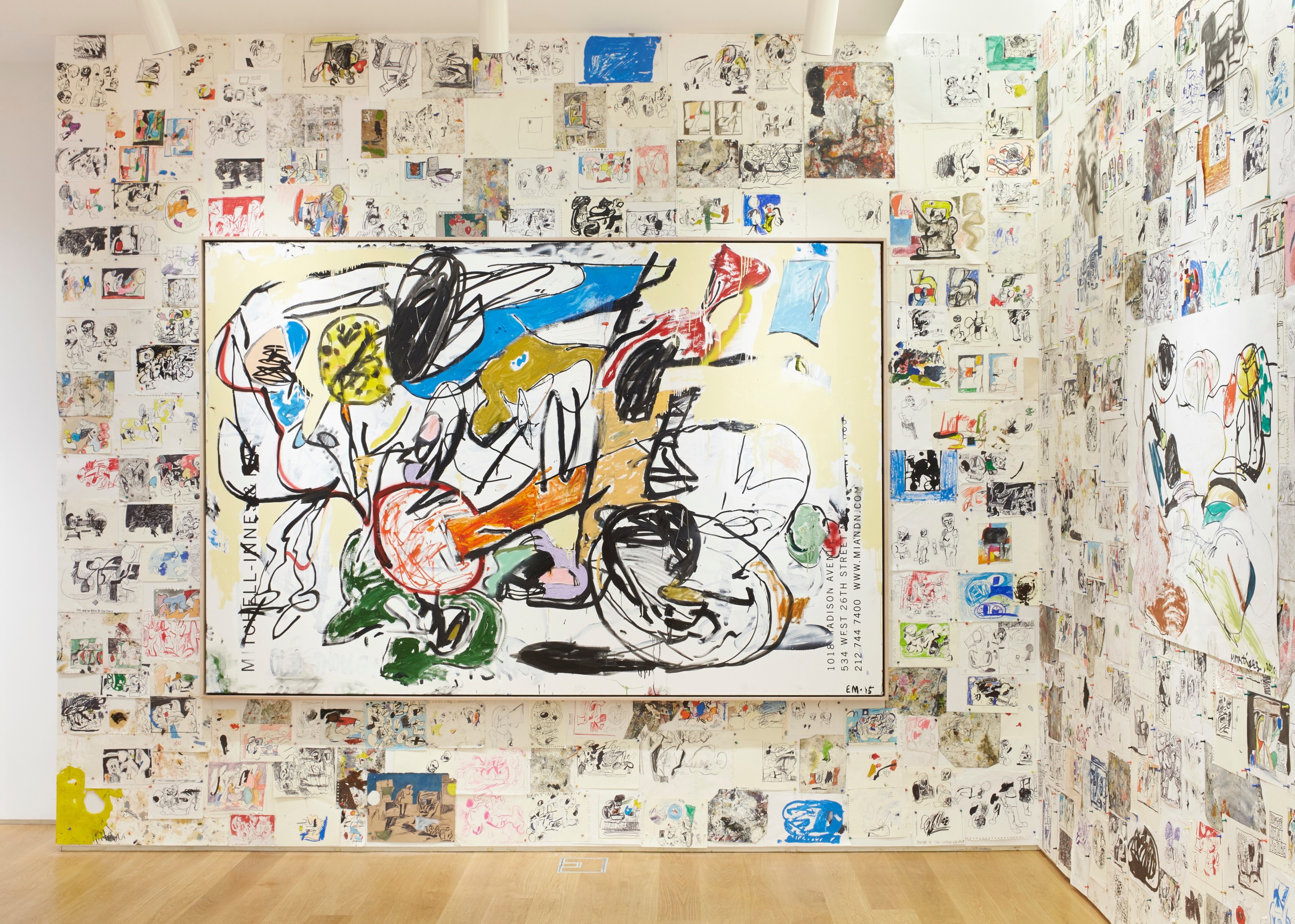 EDDIE MARTINEZ Installation view of&nbsp;Studio Wall&nbsp;at The Drawing Center, New York, NY, 2017