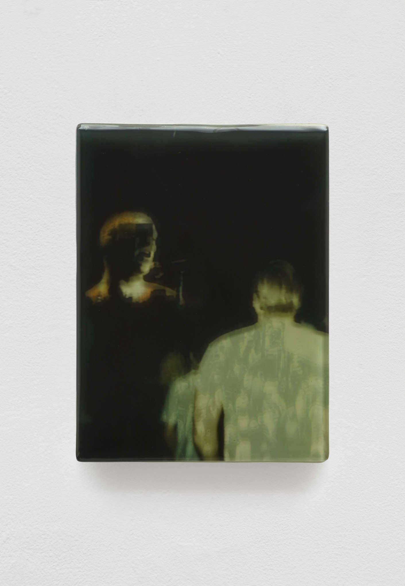 SADIE BENNING,&nbsp;Pain Thing 2,&nbsp;&nbsp;Detail, Sequence 5, Panel 19 (Chainsaw), 2019, wood, photographic transparencies, aqua resin and resin, 53 panels/16 sequences, each: 9 3&frasl;4 by 7 1&frasl;4 in. 24.8 by 18.4 cm.