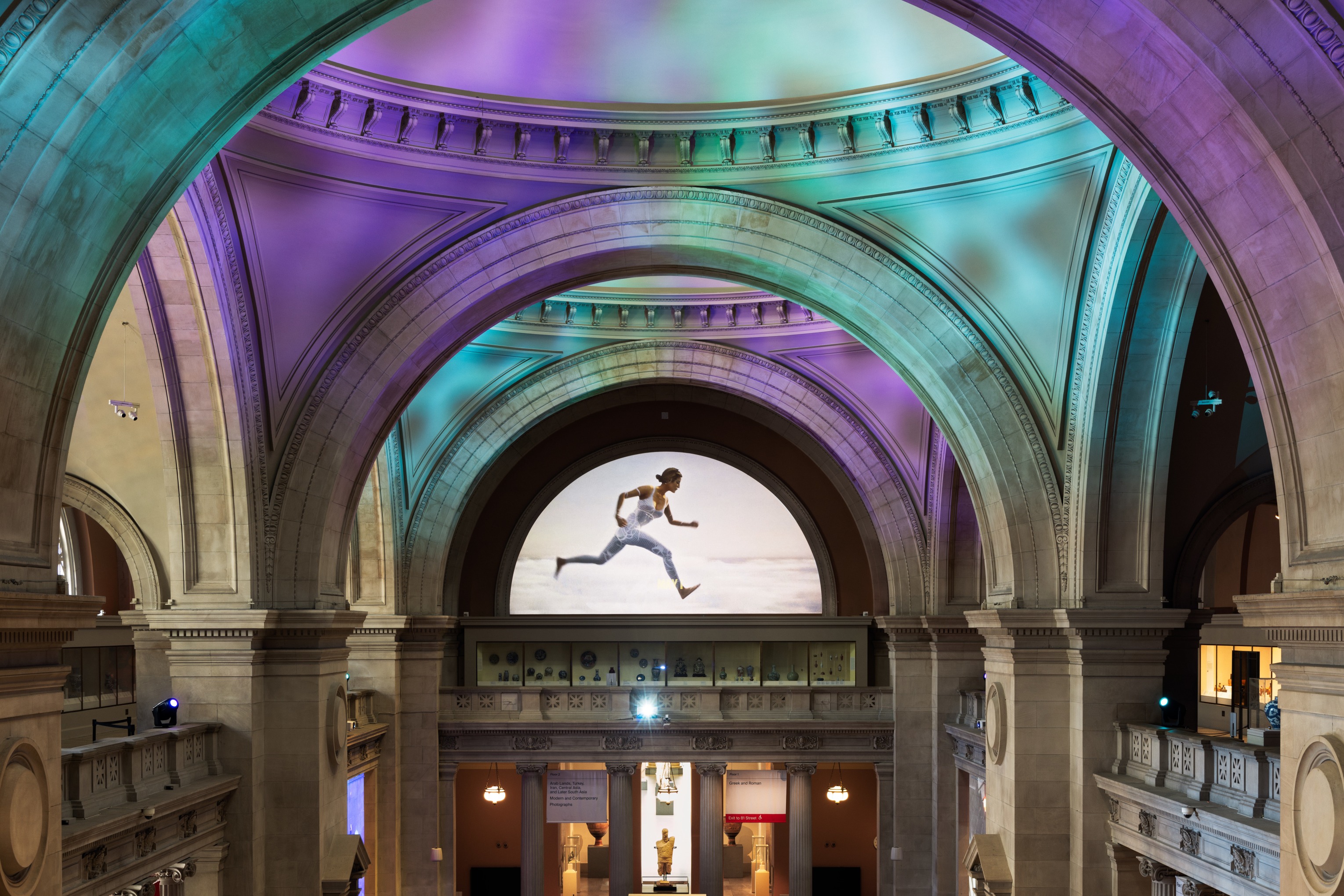 JACOLBY SATTERWHITE Installation views of The Great Hall Commission: Jacolby Satterwhite, A Metta Prayer, The Metropolitan Museum of Art, October 2, 2023 - January 7, 2024.&nbsp;