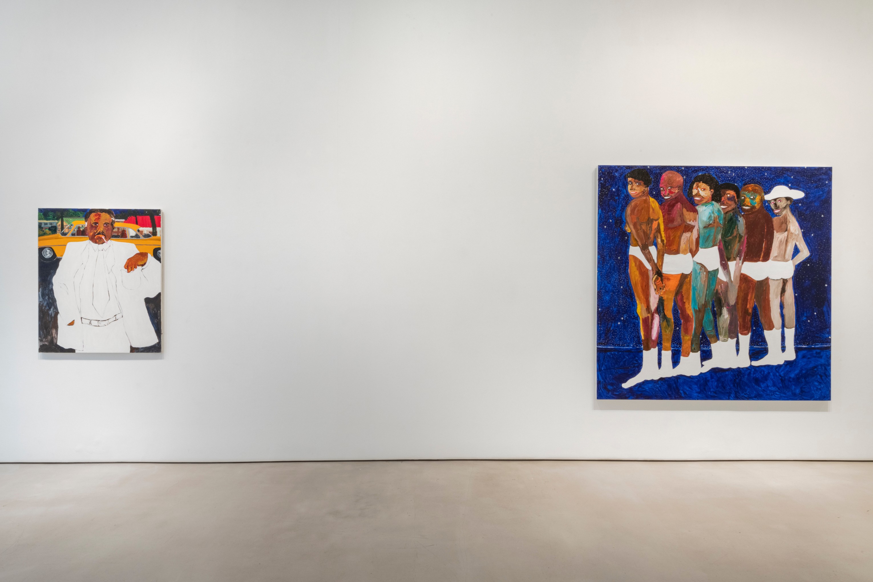 Installation view of Blue Boys Blues