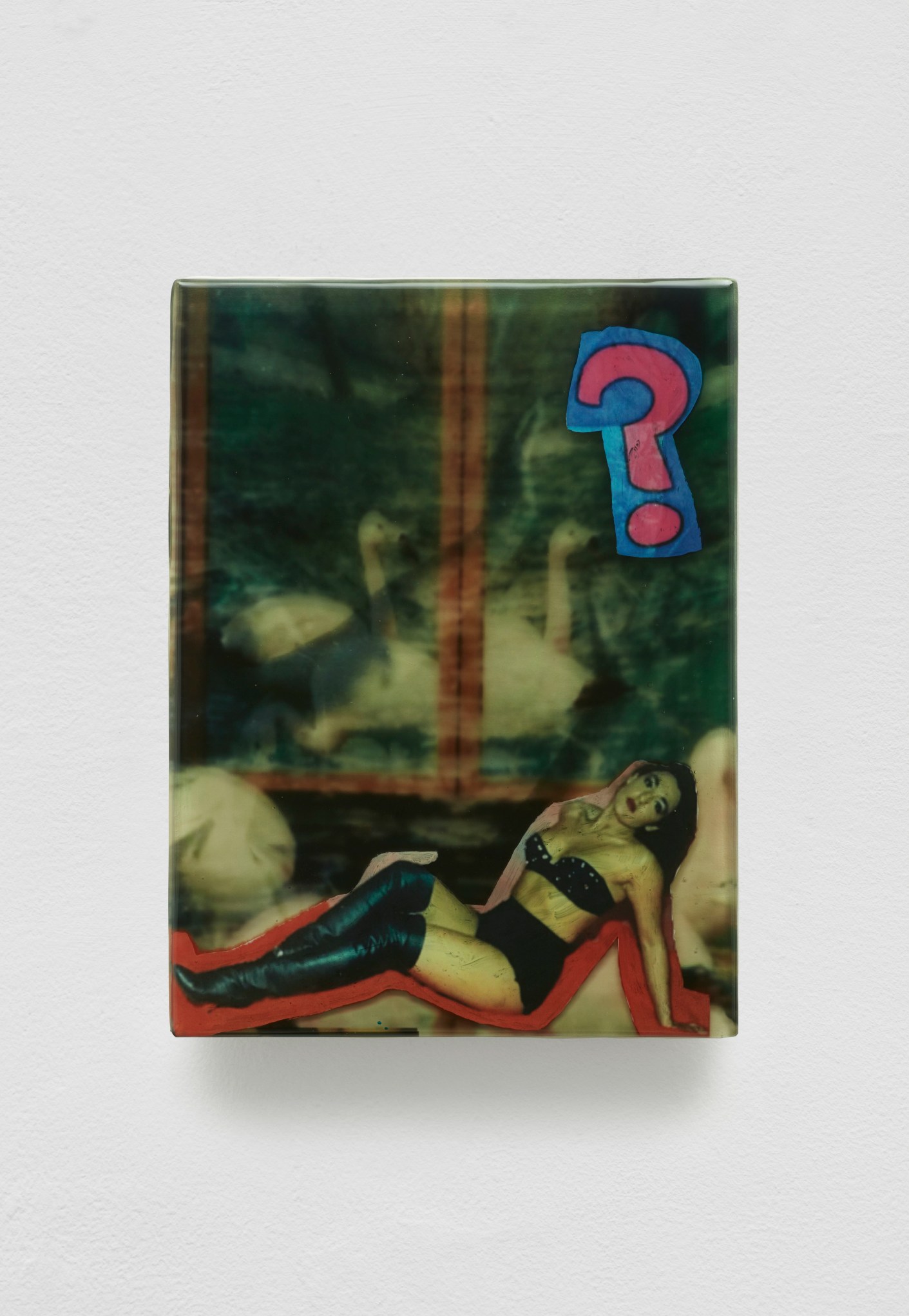 SADIE BENNING,&nbsp;Pain Thing 2,&nbsp;&nbsp;Detail, Sequence 11, Panel 43 (Dolly), 2019, wood, photographic transparencies, aqua resin and resin, 53 panels/16 sequences, each: 9 3&frasl;4 by 7 1&frasl;4 in. 24.8 by 18.4 cm.