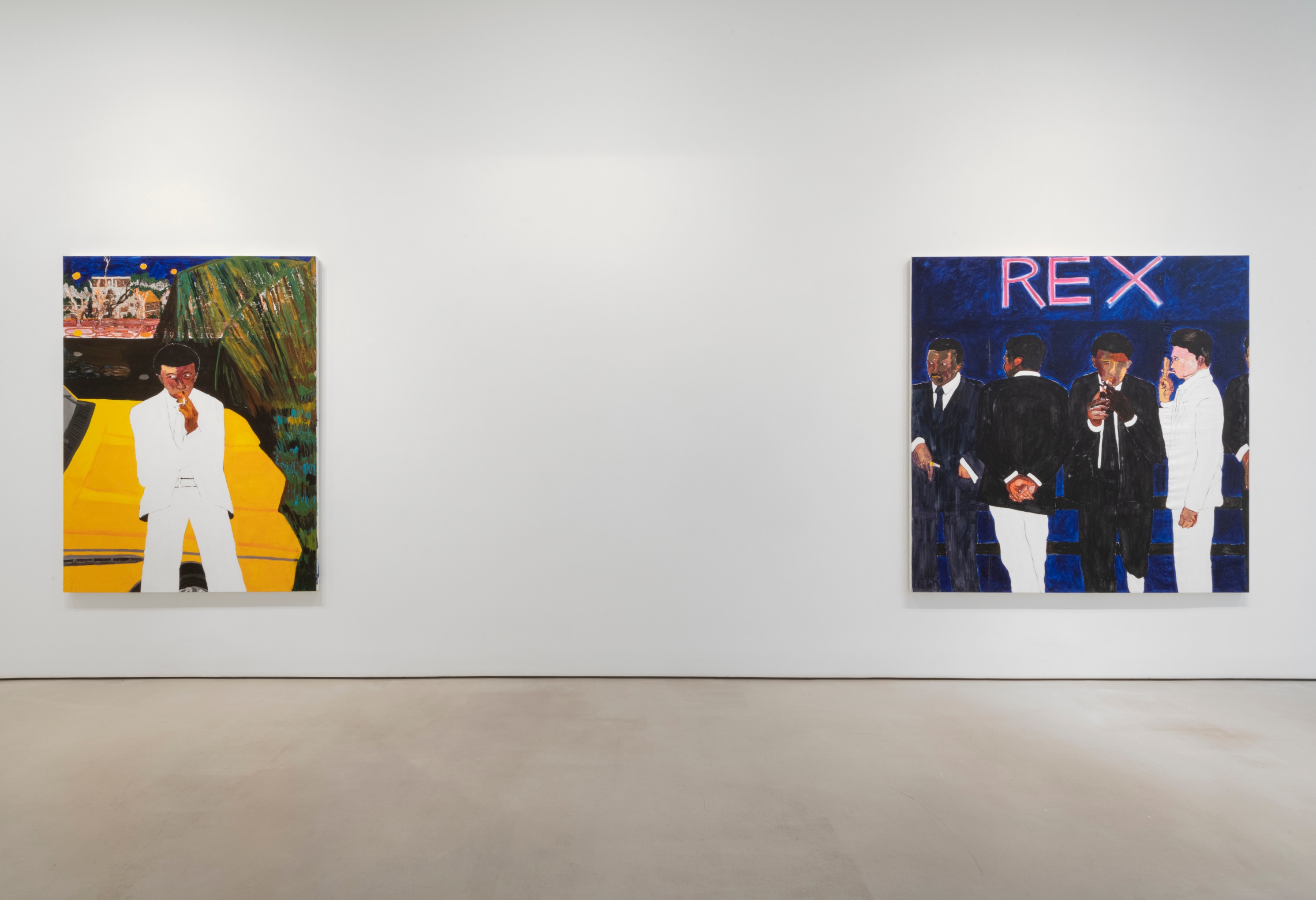 Installation view of Blue Boys Blues