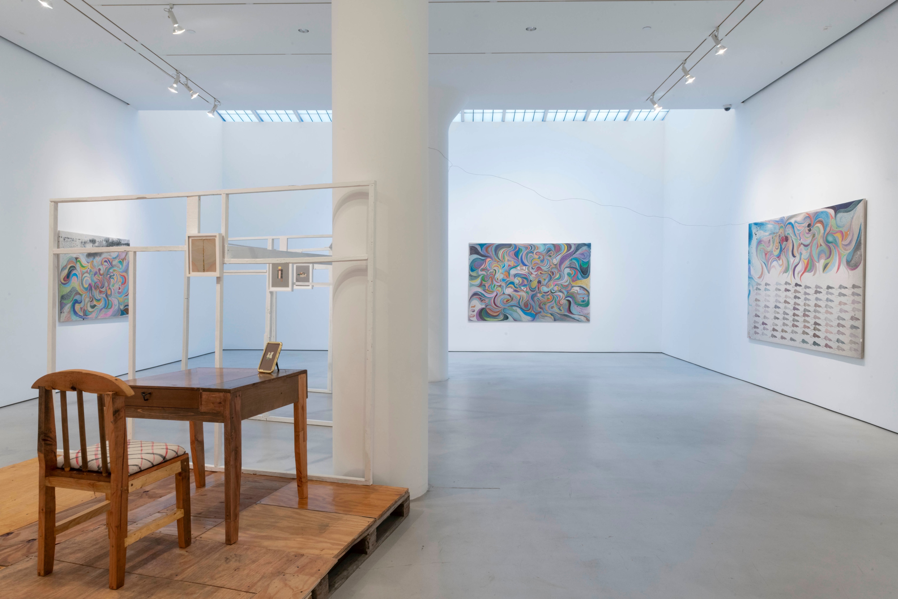 CHRIS JOHANSON Installation view of Considering Unknow Know With What Is, And at Mitchell-Innes & Nash, New York, 2021