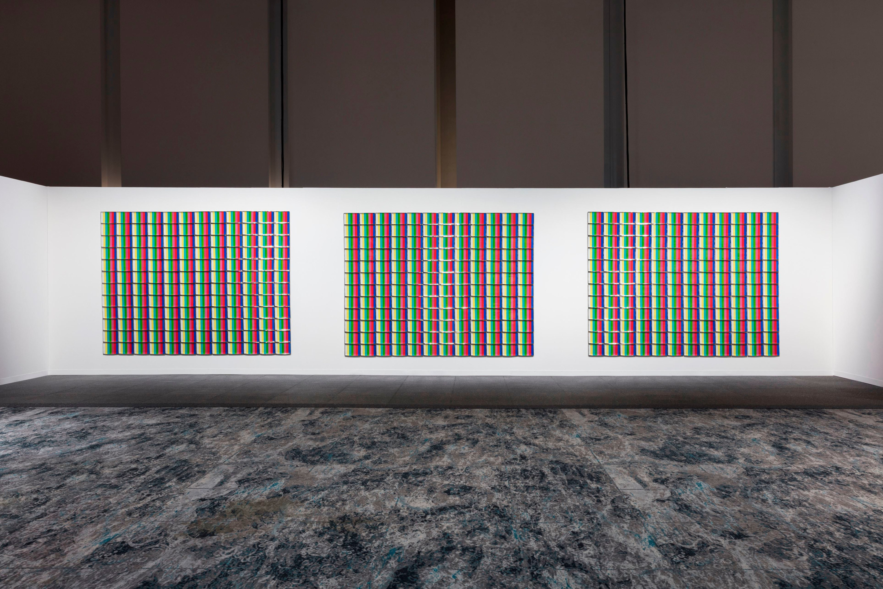 Installation view of Test Pattern: T.V. Dinner Plates from the Miss General Idea Pavillion