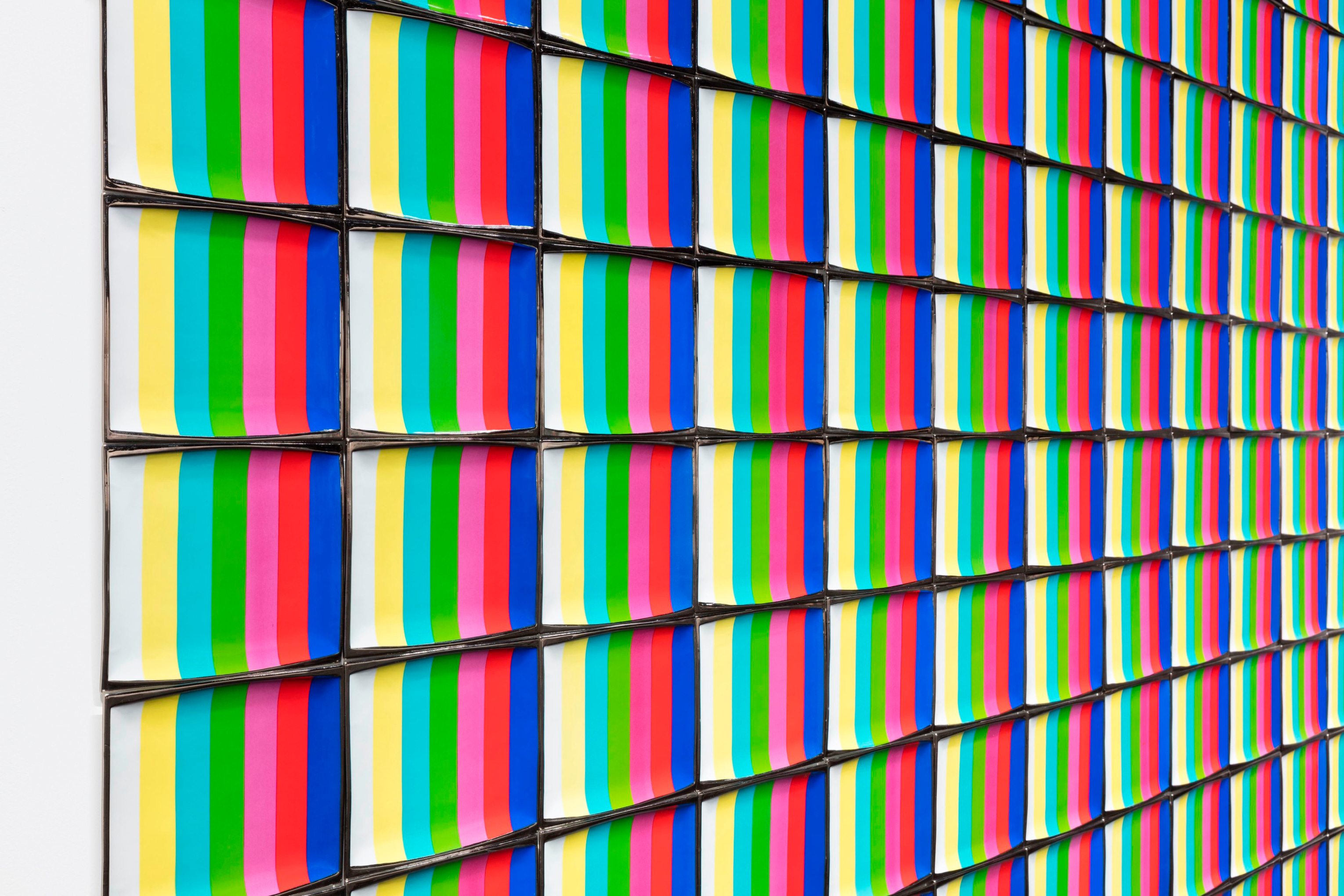 Installation view of Test Pattern: T.V. Dinner Plates from the Miss General Idea Pavillion