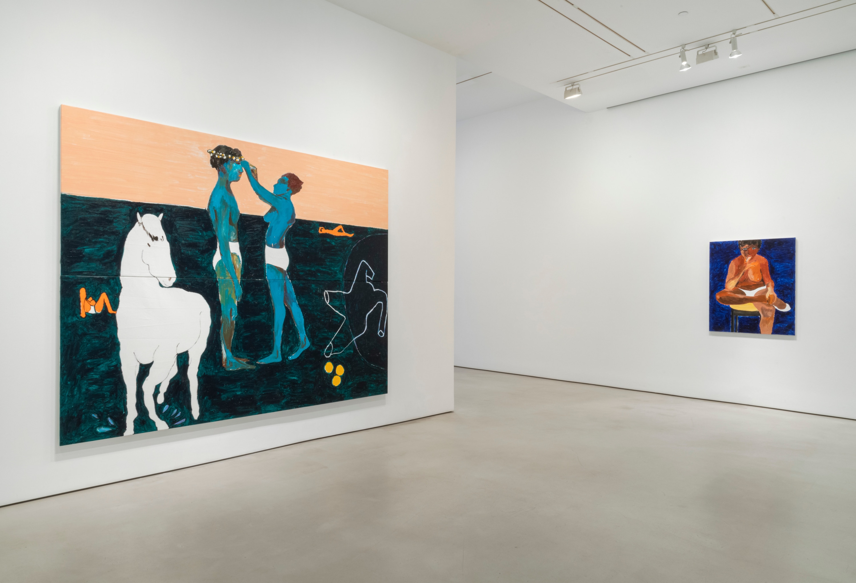 Installation view of Blue Boys Blues