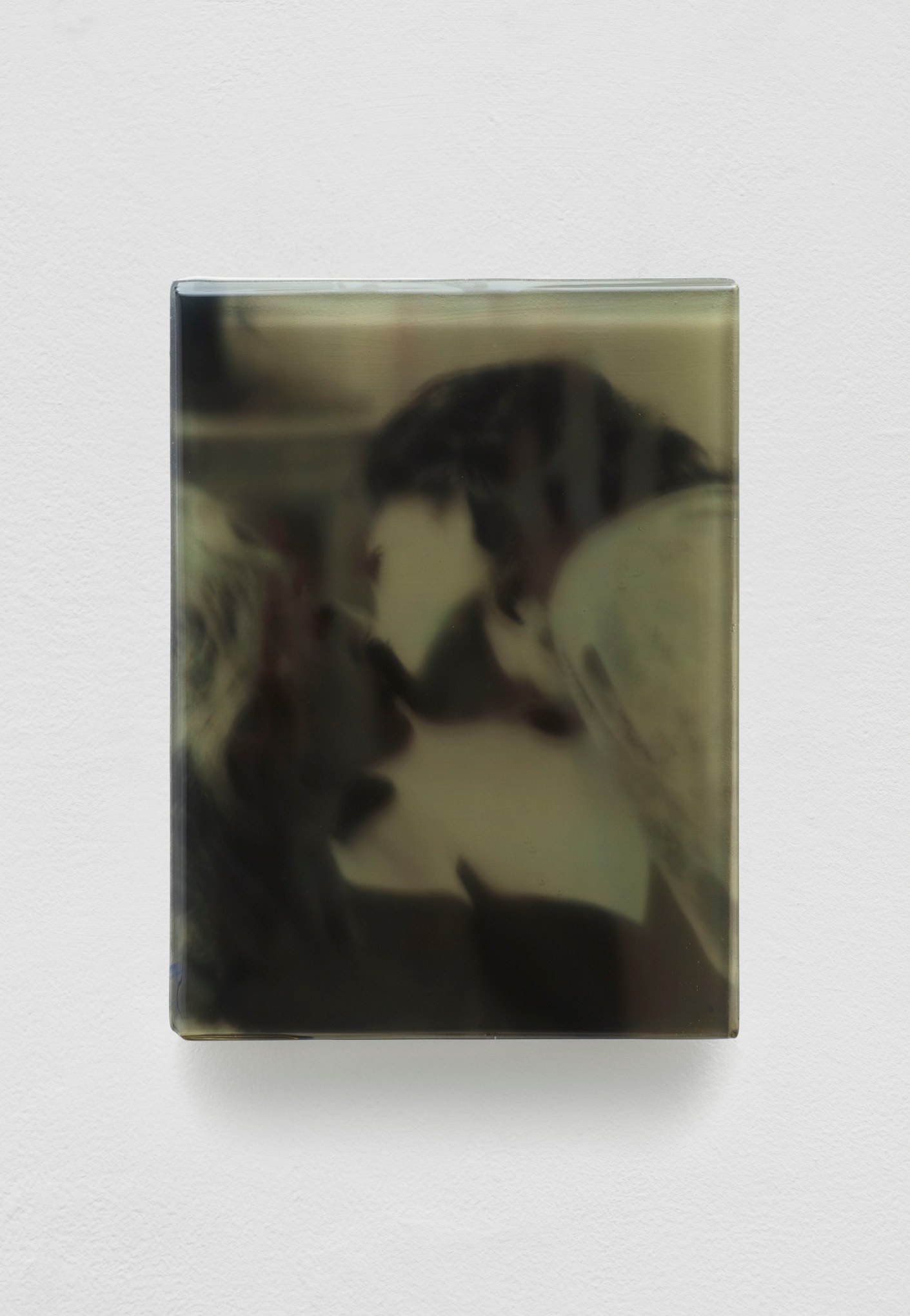 SADIE BENNING,&nbsp;Pain Thing 2,&nbsp;&nbsp;Detail, Sequence 5, Panel 21 (Chainsaw), 2019, wood, photographic transparencies, aqua resin and resin, 53 panels/16 sequences, each: 9 3&frasl;4 by 7 1&frasl;4 in. 24.8 by 18.4 cm.