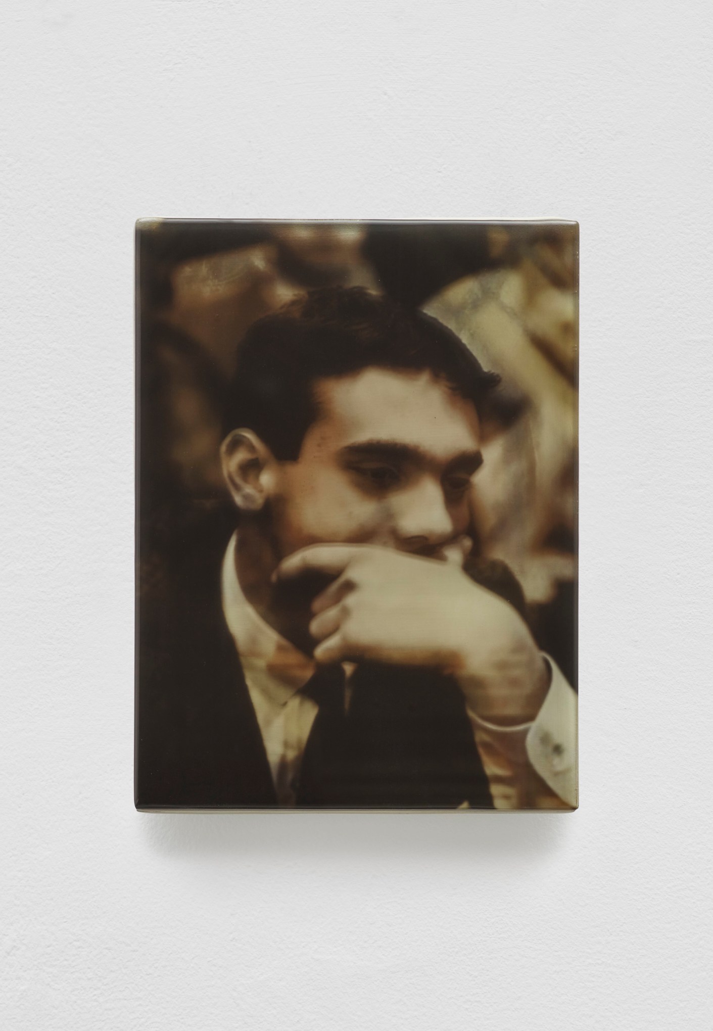 SADIE BENNING,&nbsp;Pain Thing 2, Detail, Sequence 1, Panel 3 (Twins), 2019, wood, photographic transparencies, aqua resin and resin, 53 panels, each, 53 panels/16 sequences, each:&nbsp;9 3&frasl;4 by 7 1&frasl;4 in. 24.8 by 18.4 cm.