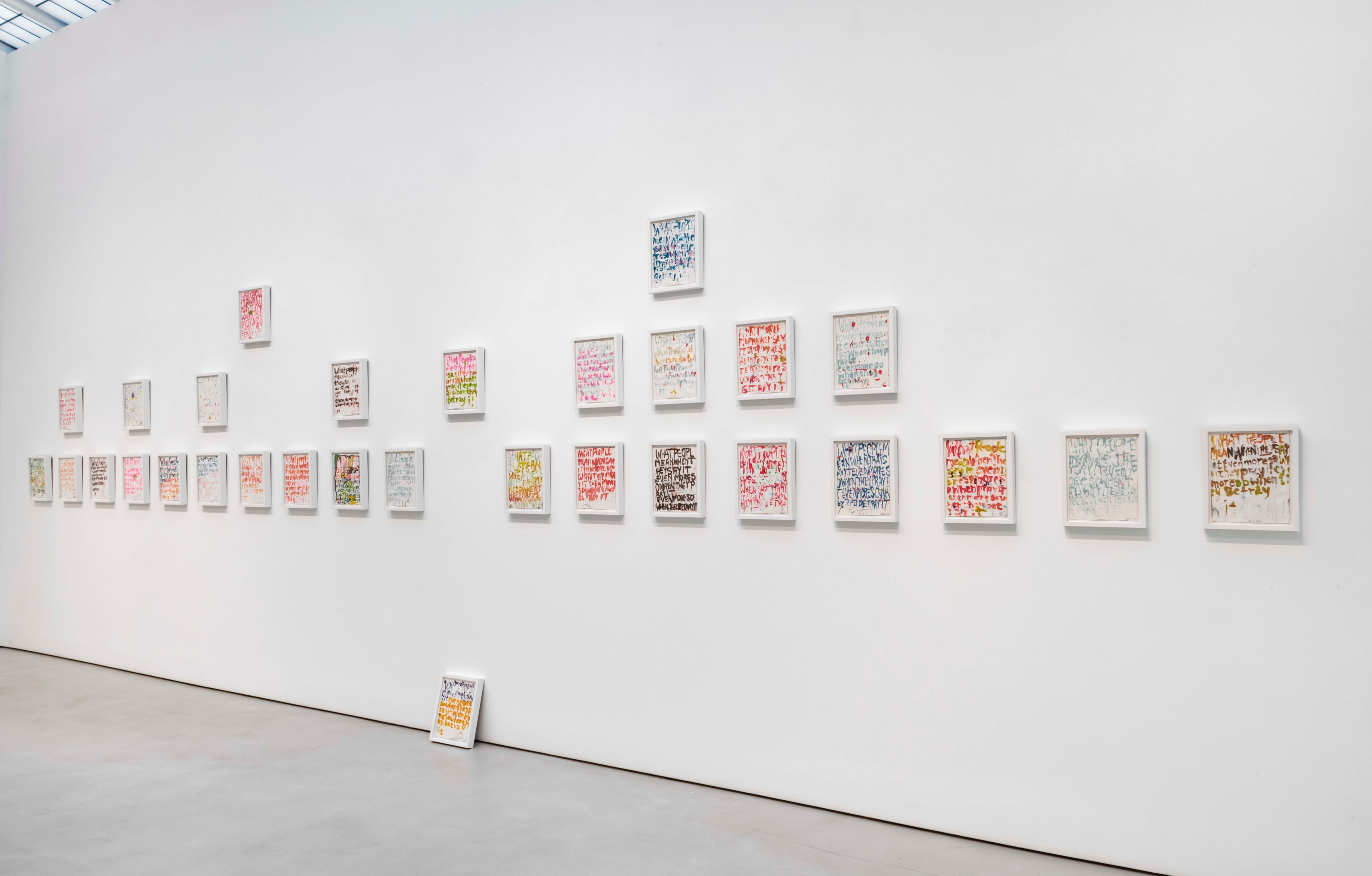 POPE.L Installation view of Four Panels at Mitchell-Innes & Nash, New York, 2021