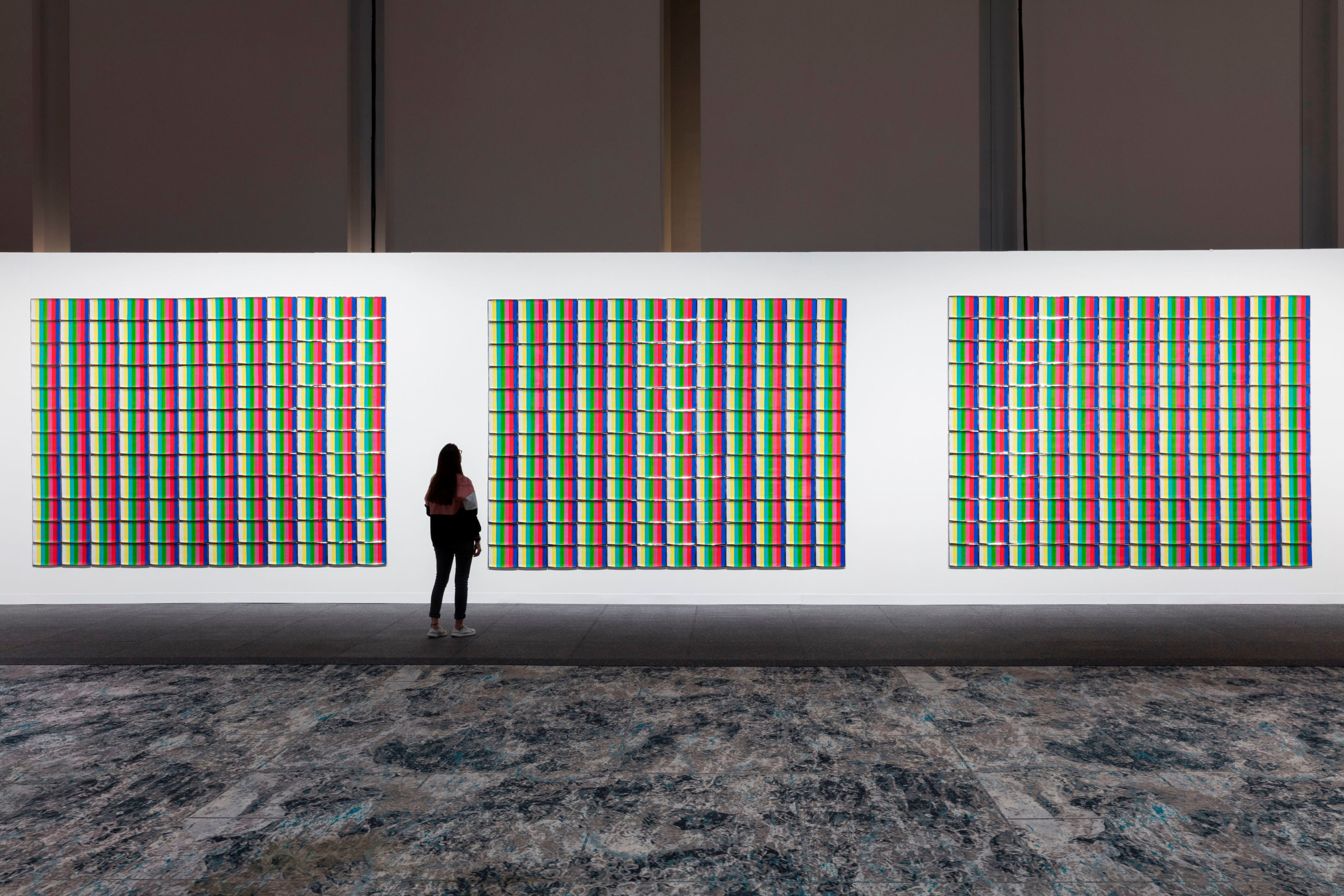Installation view of Test Pattern: T.V. Dinner Plates from the Miss General Idea Pavillion
