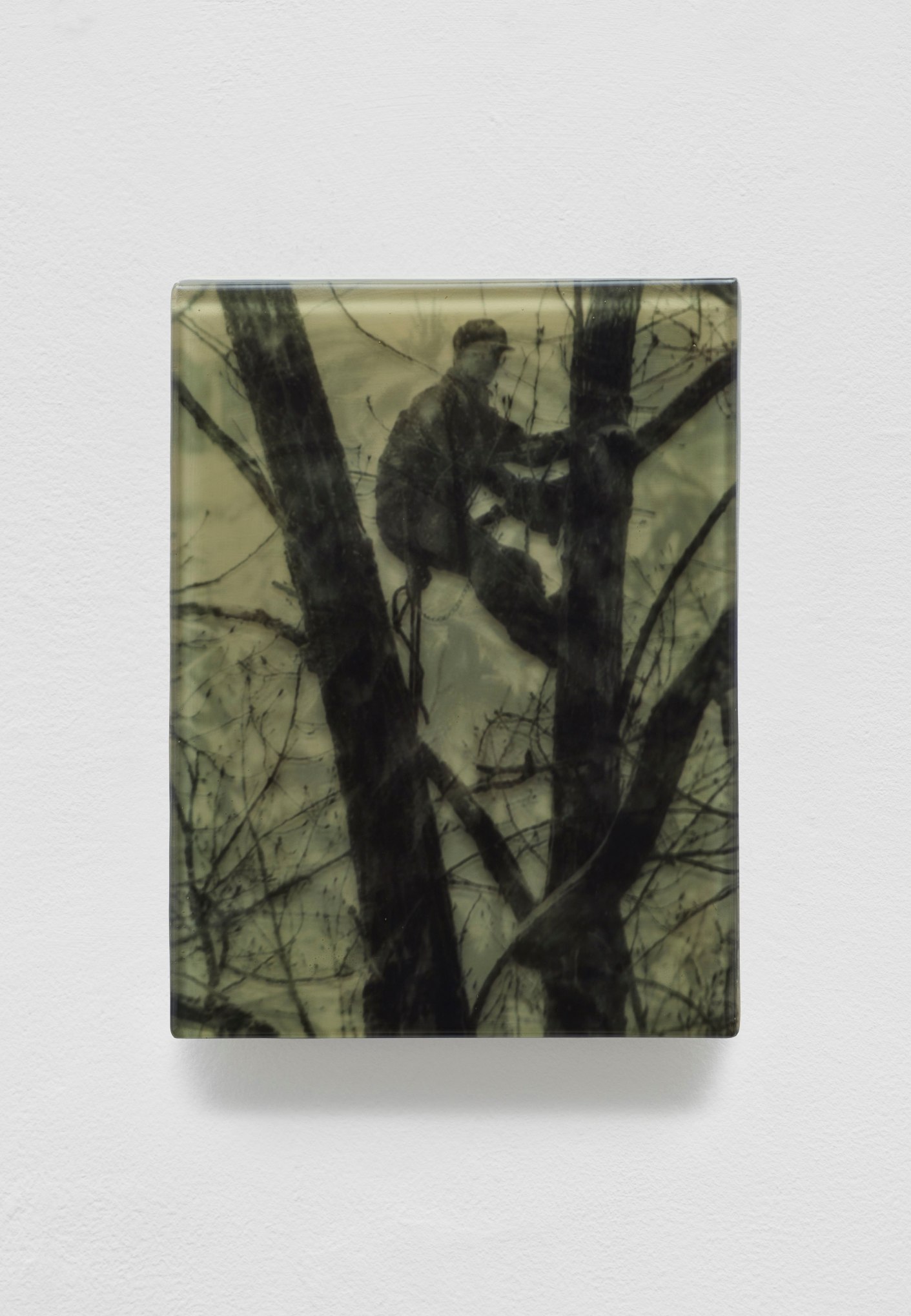 SADIE BENNING,&nbsp;Pain Thing 2,&nbsp;&nbsp;Detail, Sequence 8, Panel 32 (Converted Truck), 2019, wood, photographic transparencies, aqua resin and resin, 53 panels/16 sequences, each: 9 3&frasl;4 by 7 1&frasl;4 in. 24.8 by 18.4 cm.