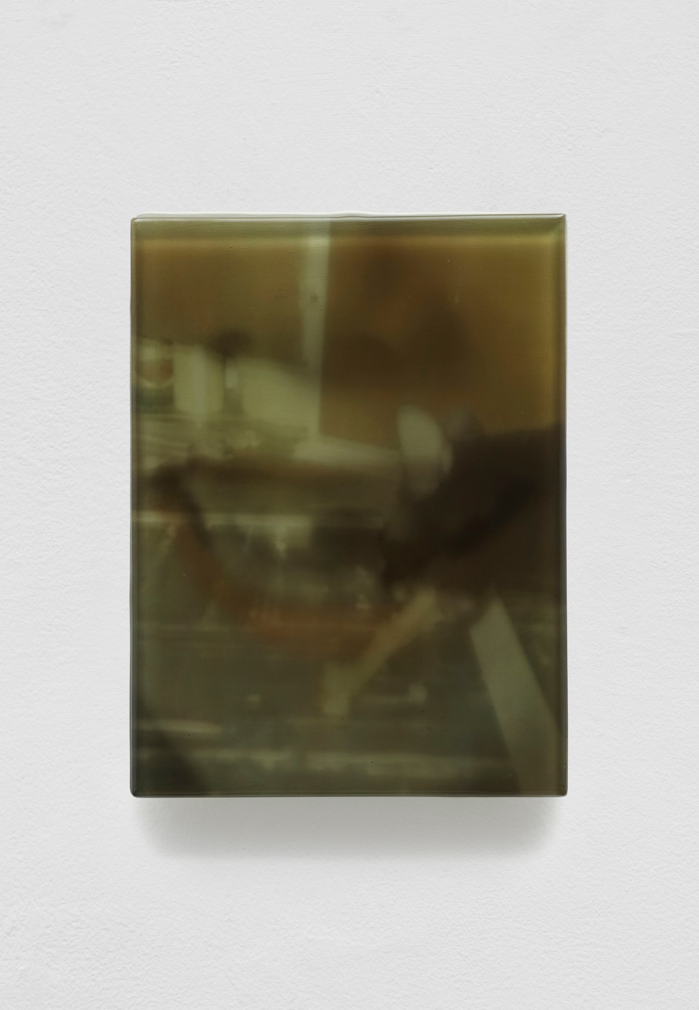 SADIE BENNING,&nbsp;Pain Thing 2,&nbsp;&nbsp;Detail, Sequence 7, Panel 28 (Peter, Paul, and Mary / Chicken Bone), 2019, wood, photographic transparencies, aqua resin and resin, 53 panels/16 sequences, each: 9 3&frasl;4 by 7 1&frasl;4 in. 24.8 by 18.4 cm.