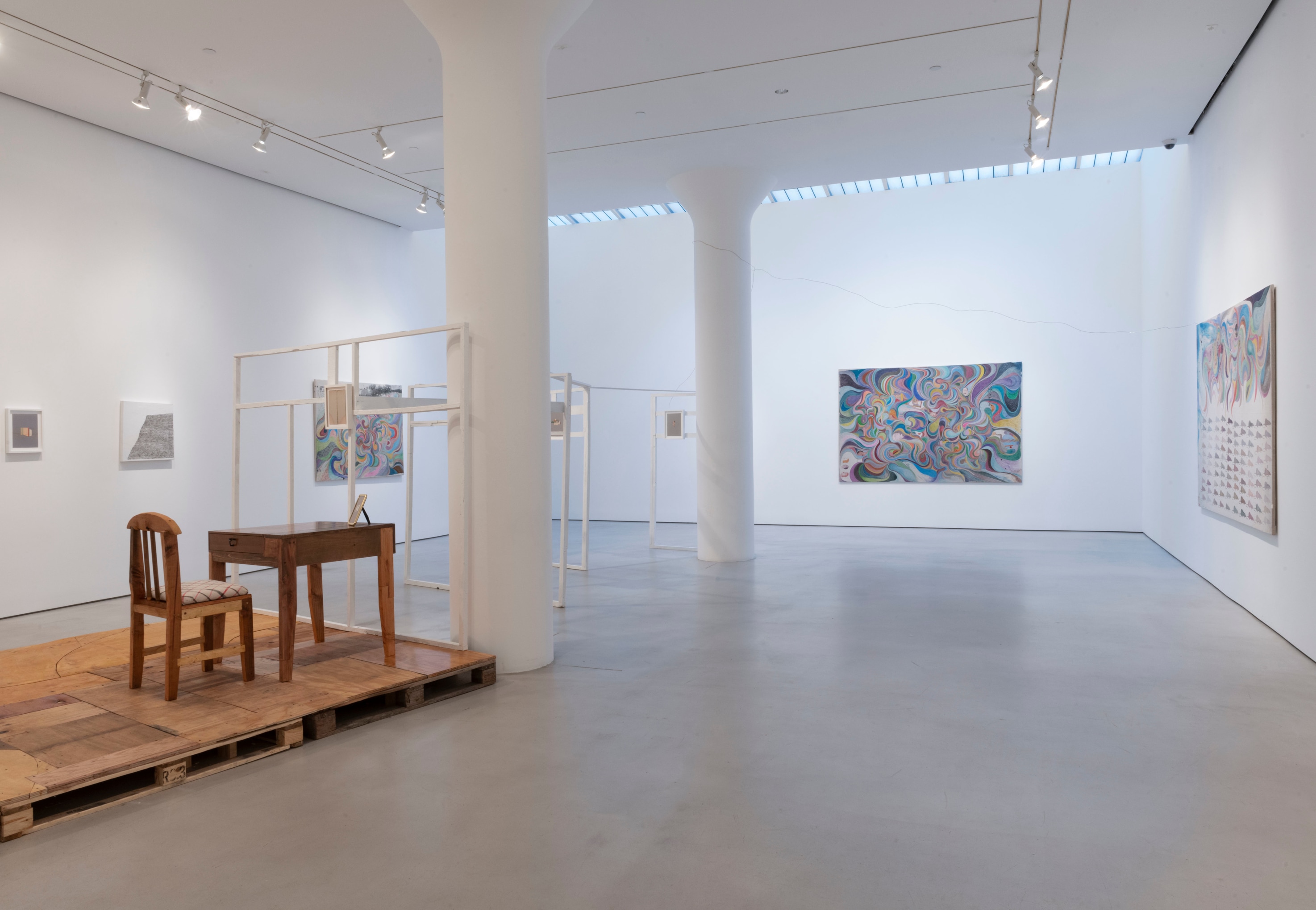 CHRIS JOHANSON Installation view of Considering Unknow Know With What Is, And at Mitchell-Innes & Nash, New York, 2021