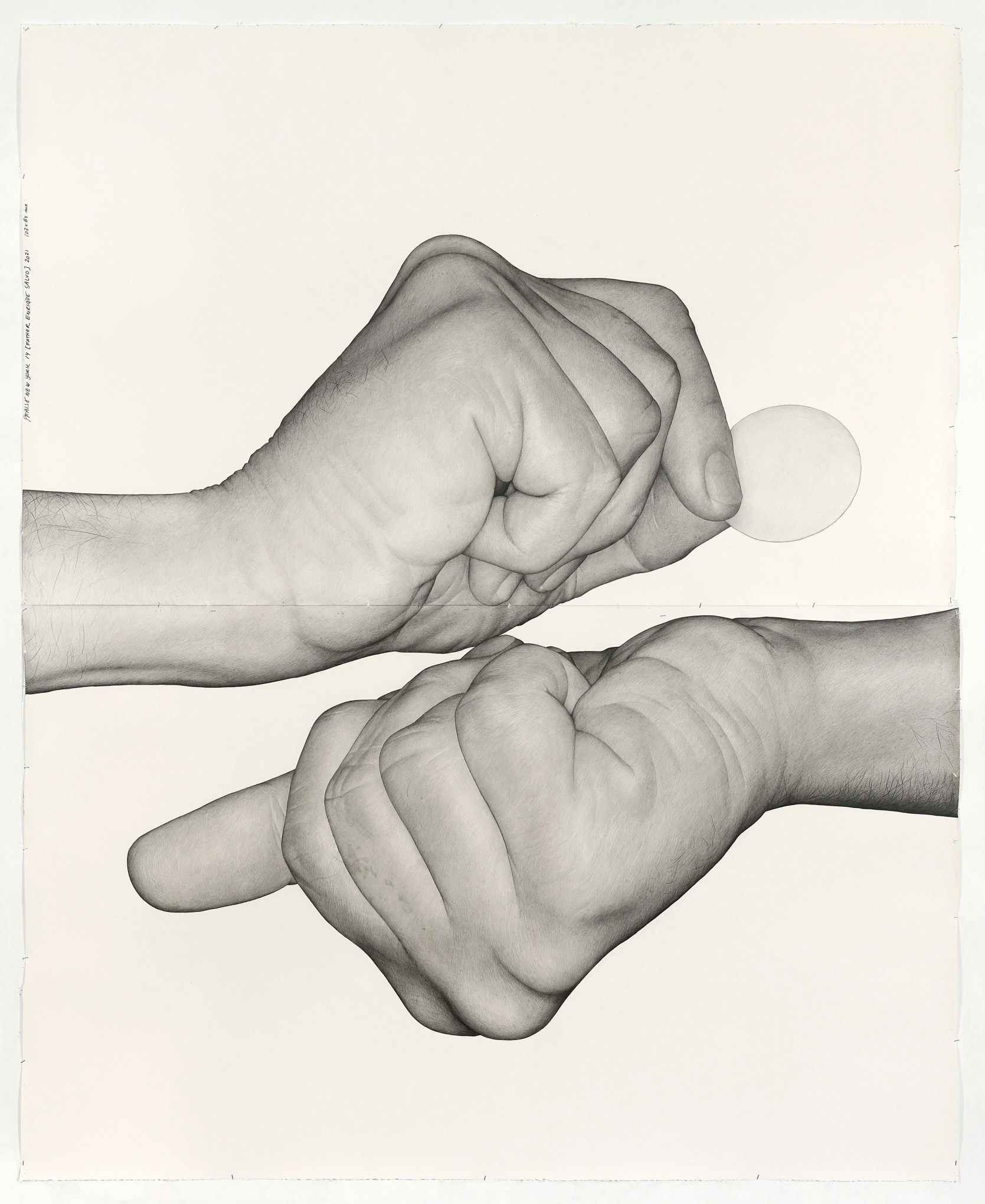 KARL HAENDEL  Praise New York 14 (Father Enrique Salvo) 2021  Pencil on paper