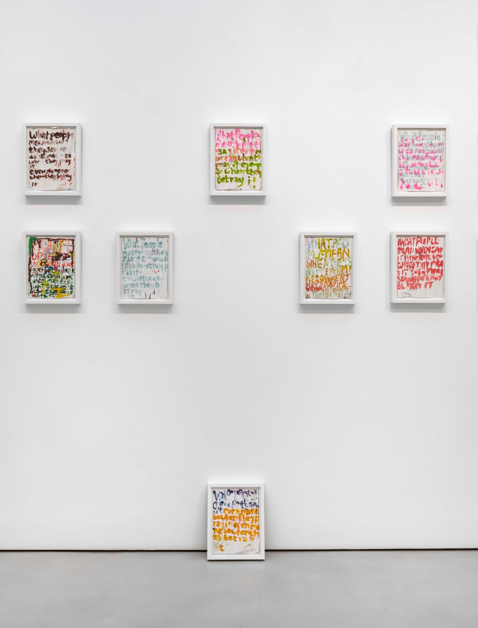 POPE.L Installation view of Four Panels at Mitchell-Innes & Nash, New York, 2021
