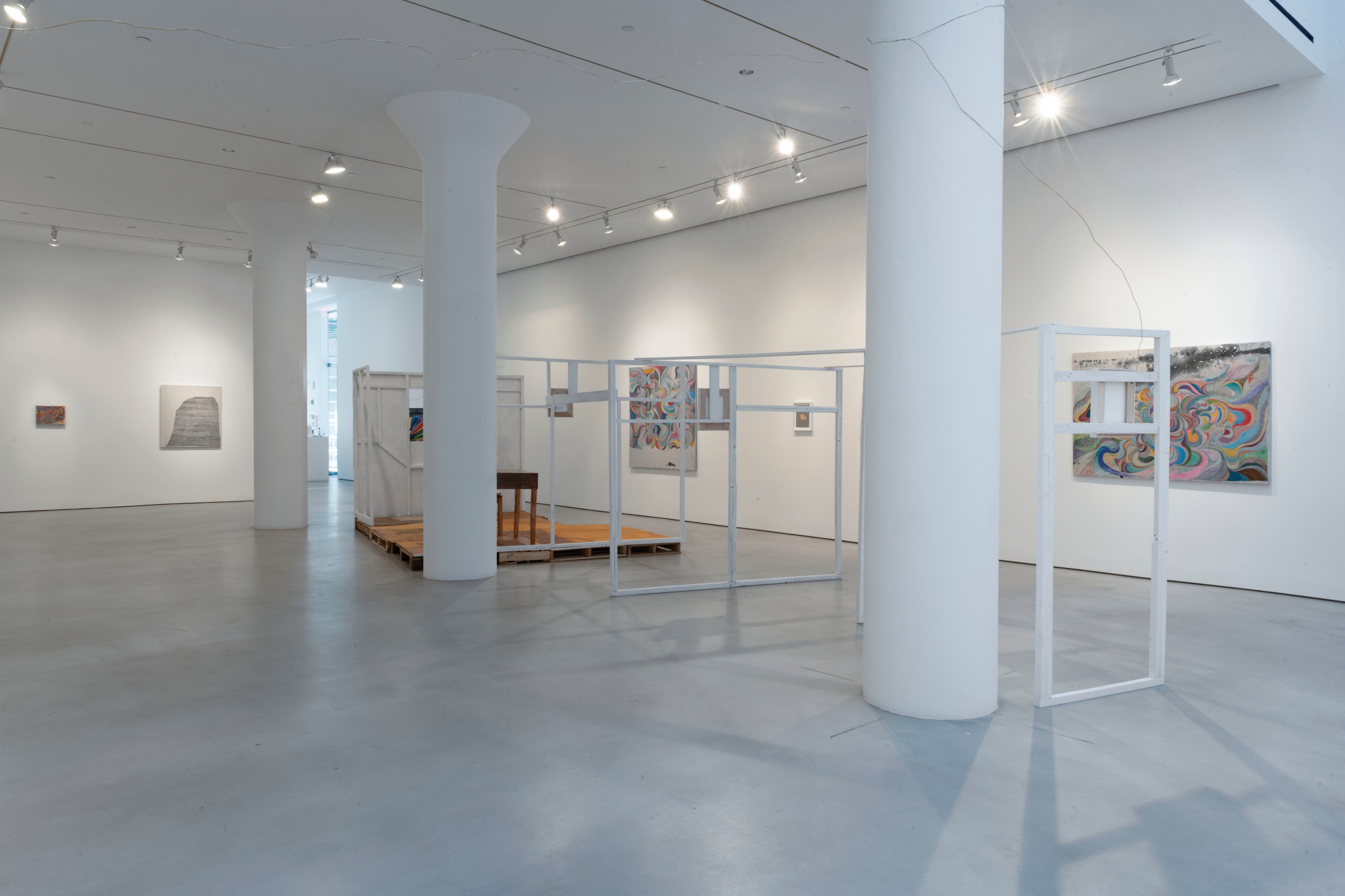 CHRIS JOHANSON Installation view of Considering Unknow Know With What Is, And at Mitchell-Innes & Nash, New York, 2021