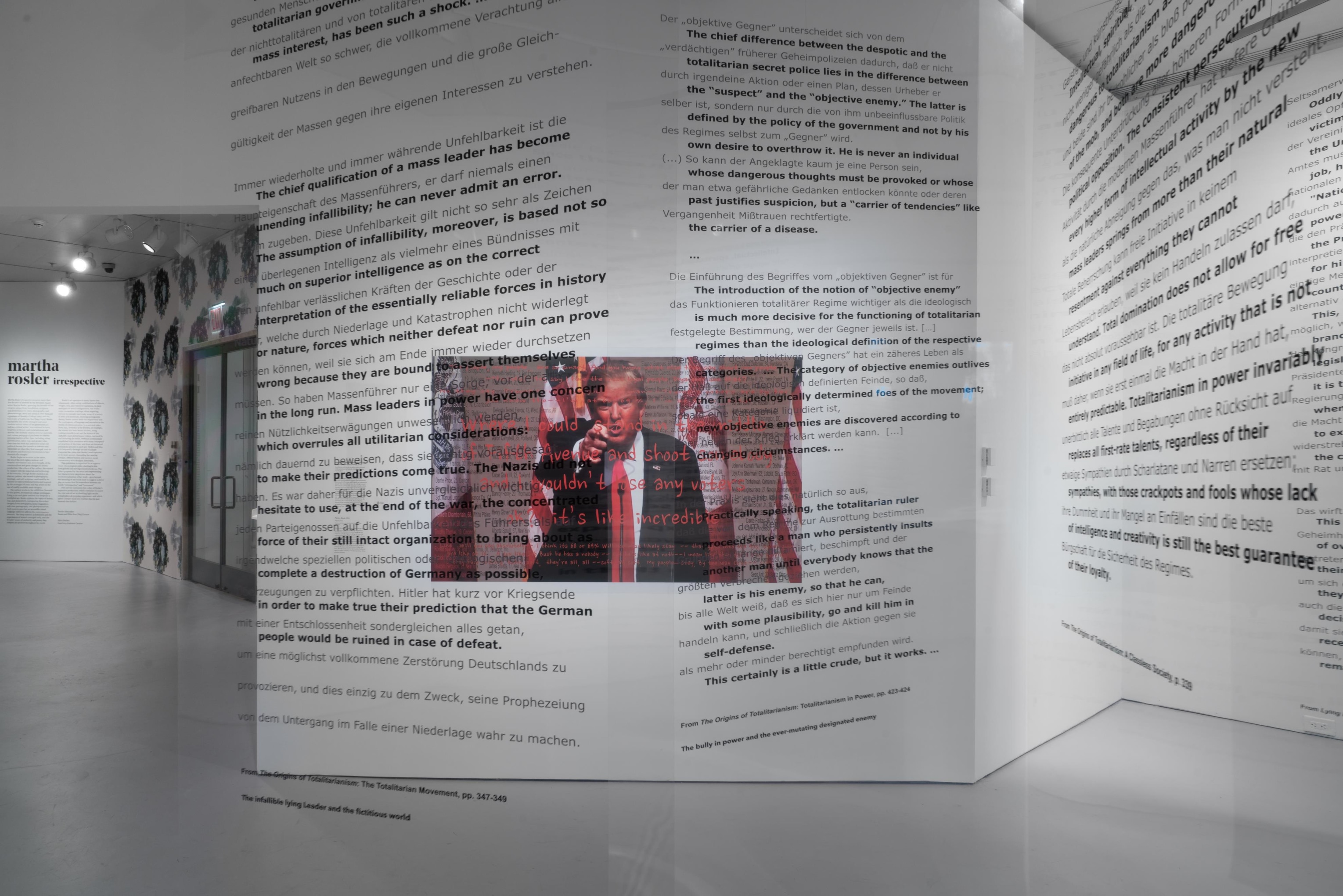 MARTHA ROSLER Installation view of&nbsp;Irrespective&nbsp;at The Jewish Museum, New York, 2018